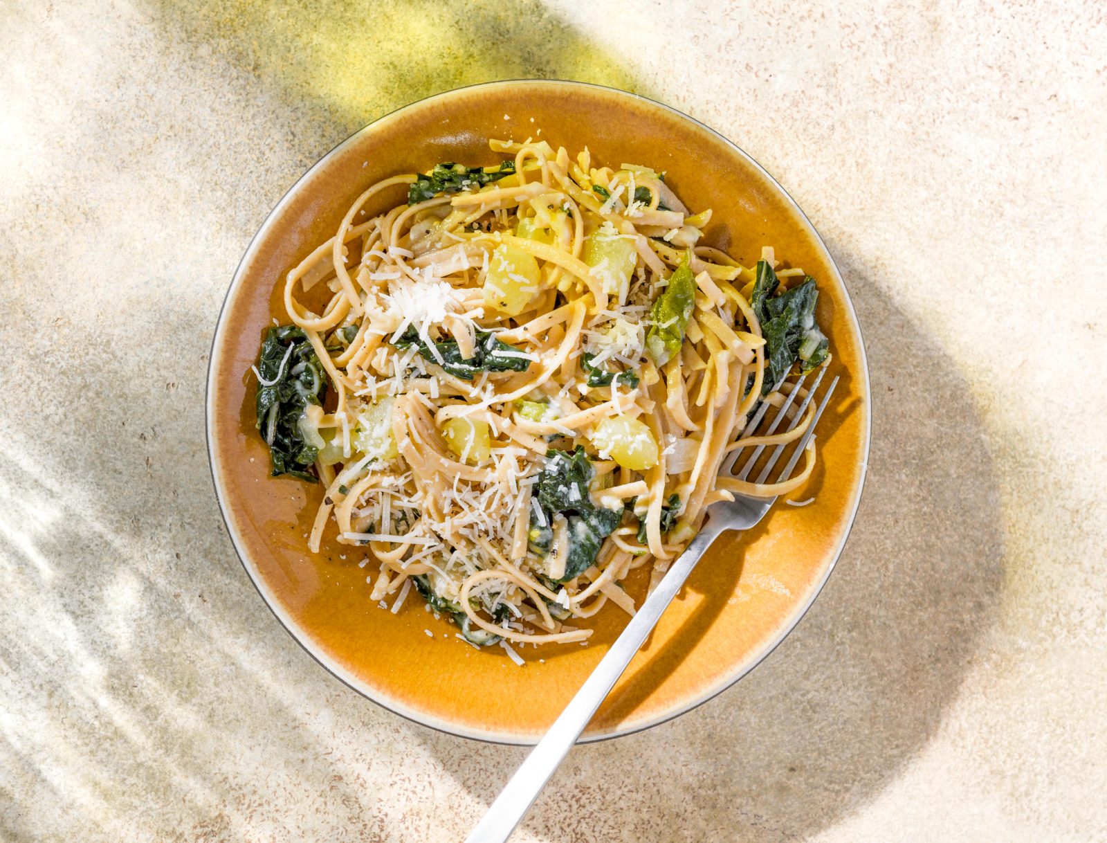 Whole Wheat Pasta Chard Potatoes Fontina