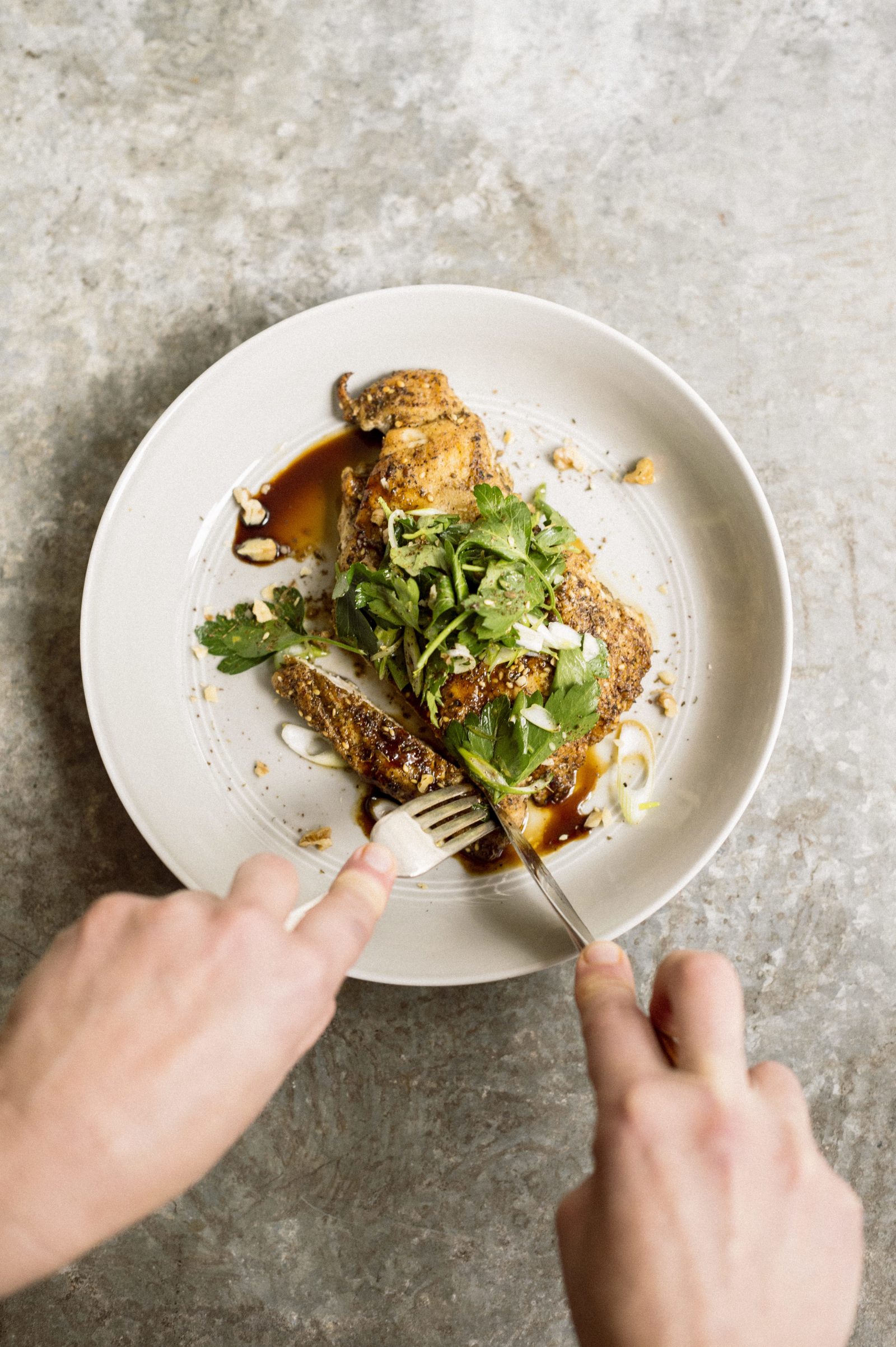 Za’atar Chicken Cutlets and Lemon-Parsley Salad