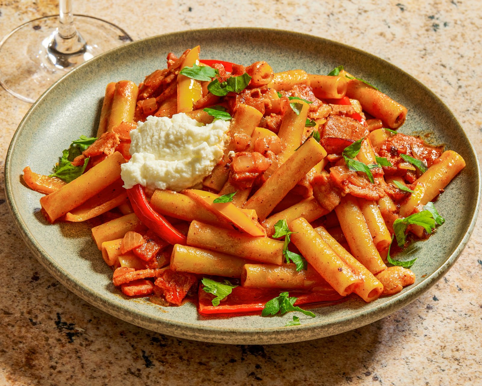 Ziti Sweet Peppers Bacon Paprika