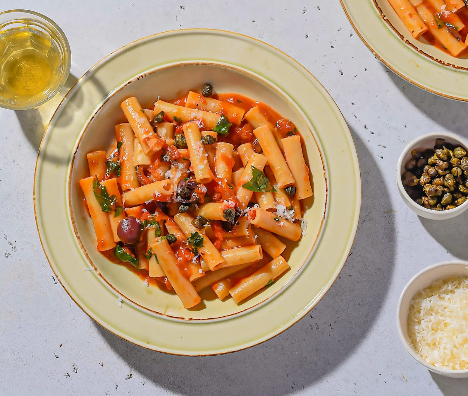 Ziti Tomatoes Olives Fried Capers