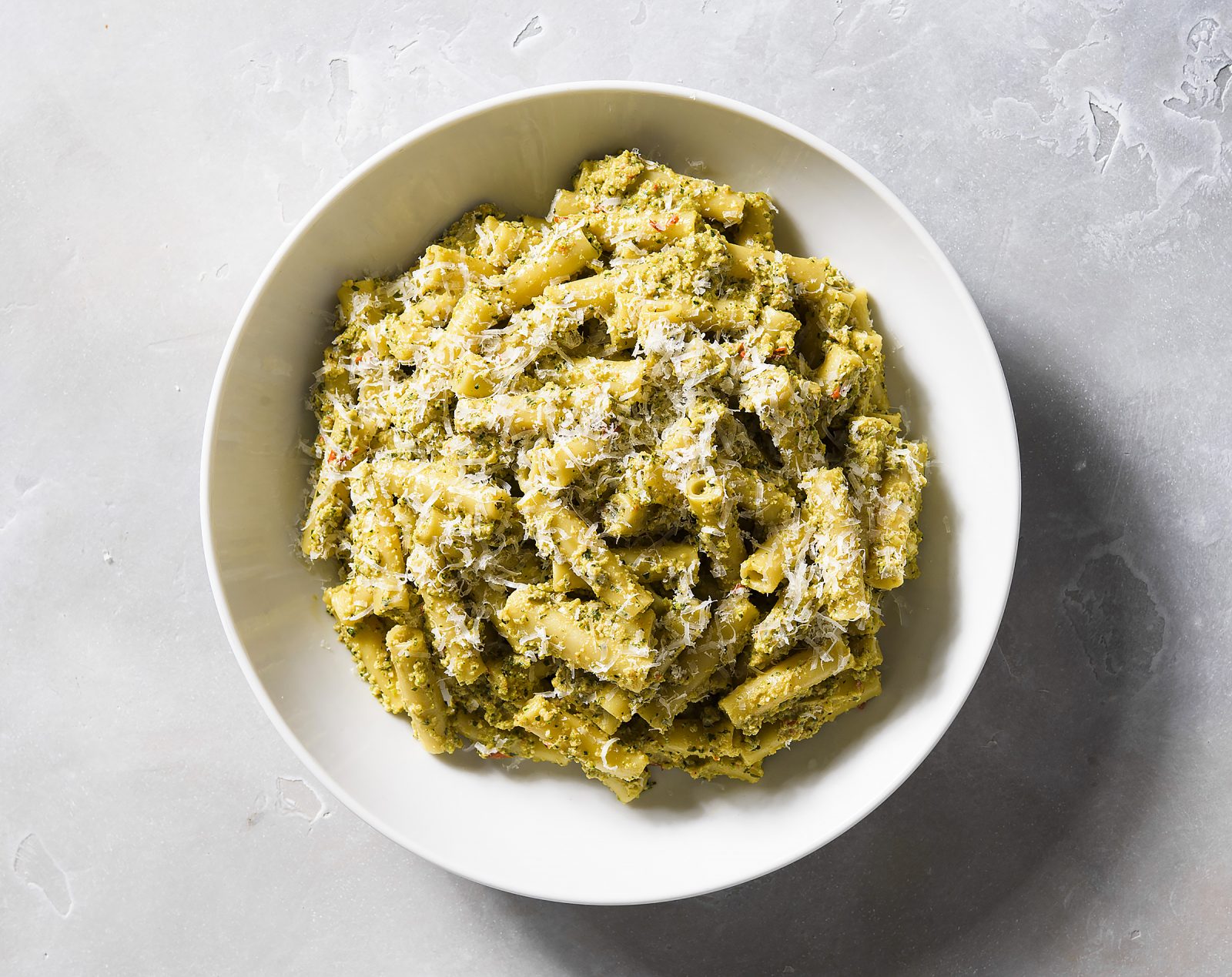 Ziti Zucchini Basil Walnut Pesto