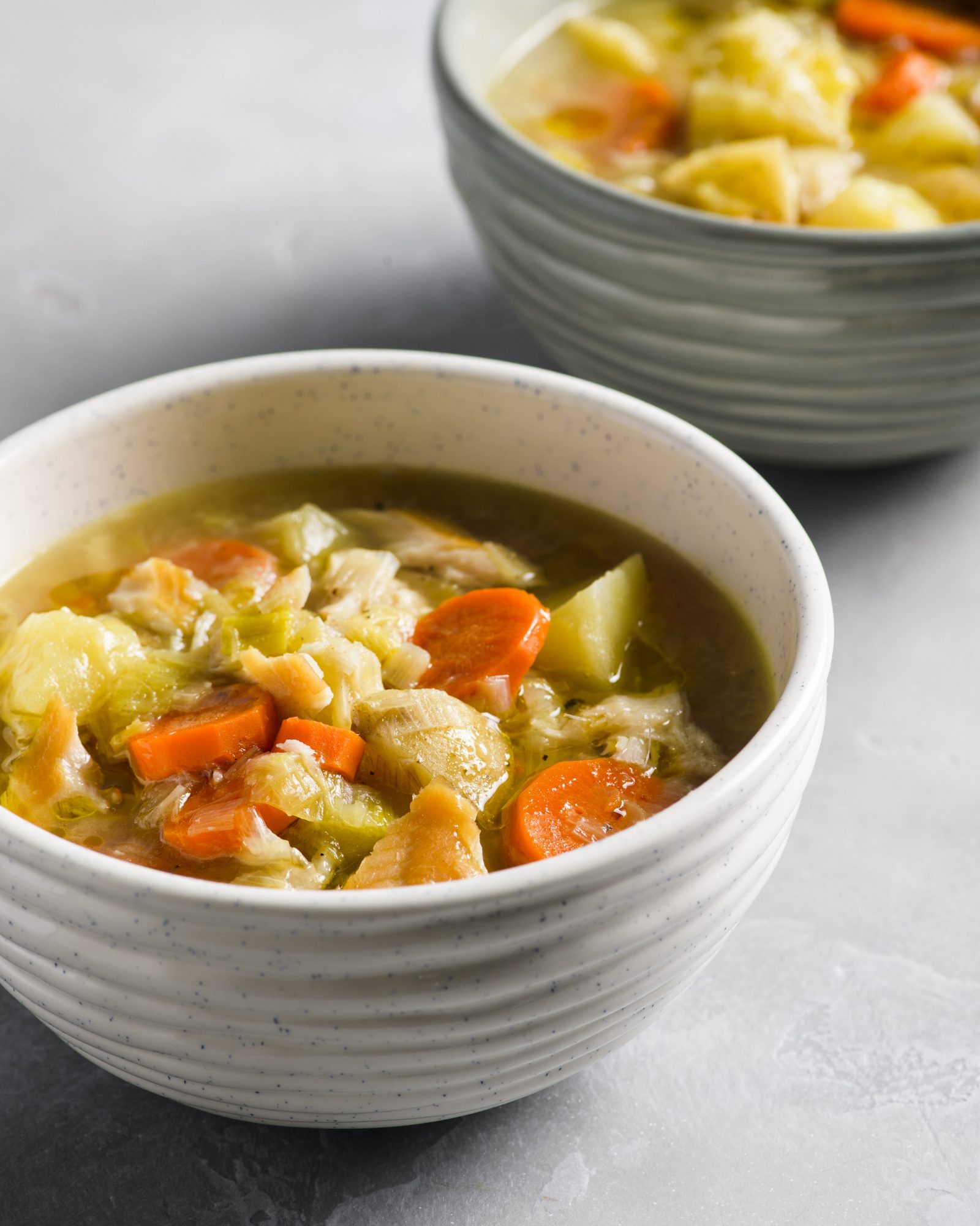 Basque style leek potato soup v