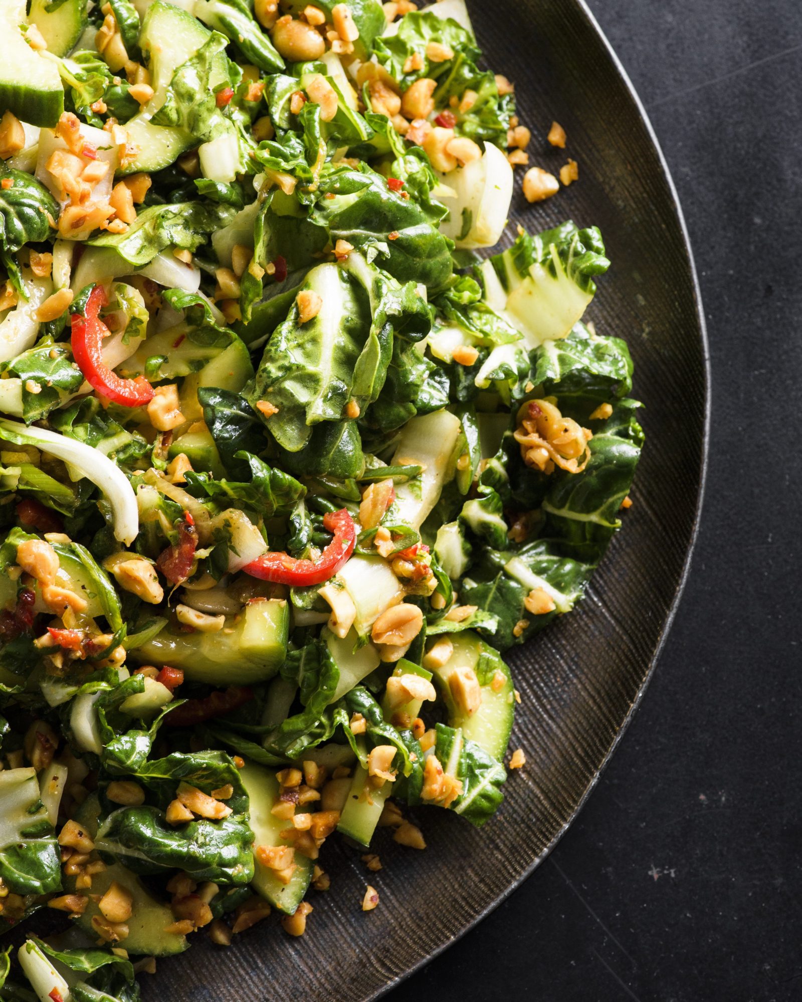 Bok choy salad cucumber peanuts v