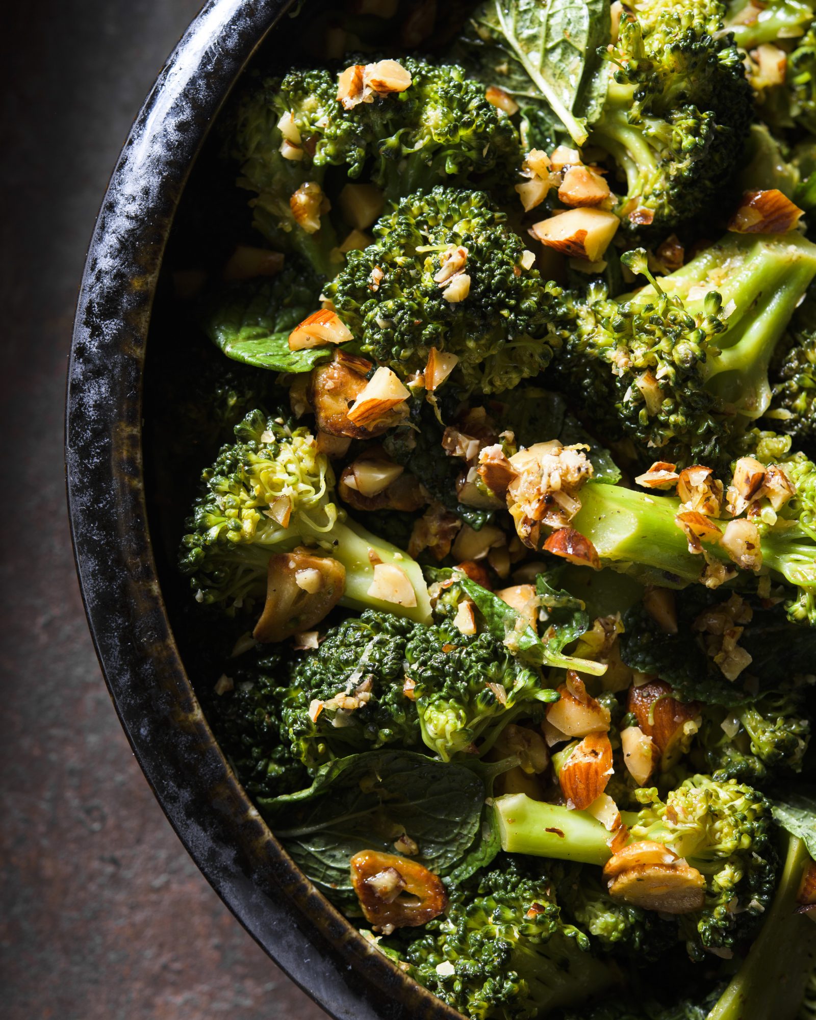 Broccoli lemon toasted garlic smoked almonds v