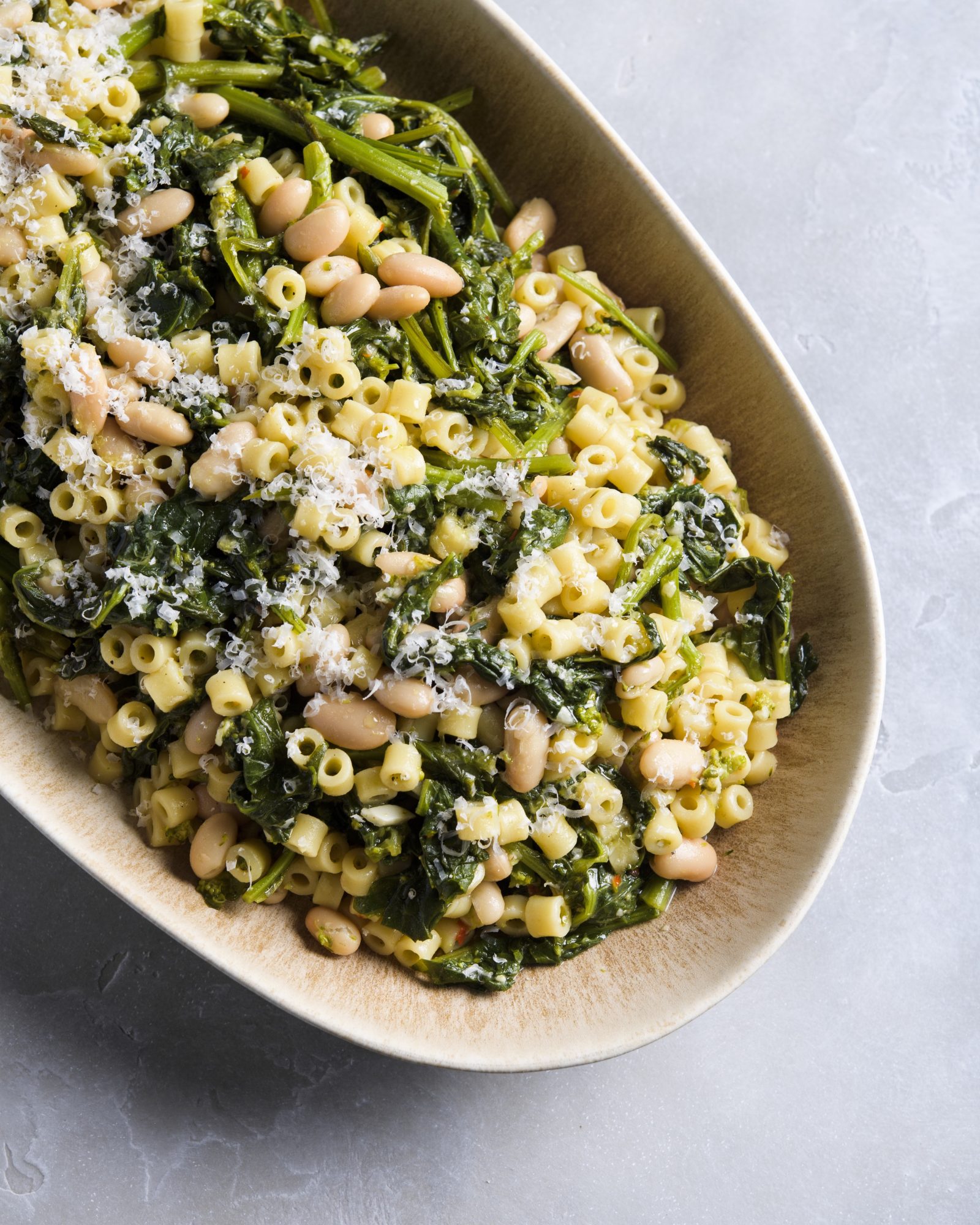 Broccoli rabe white beans ditalini v