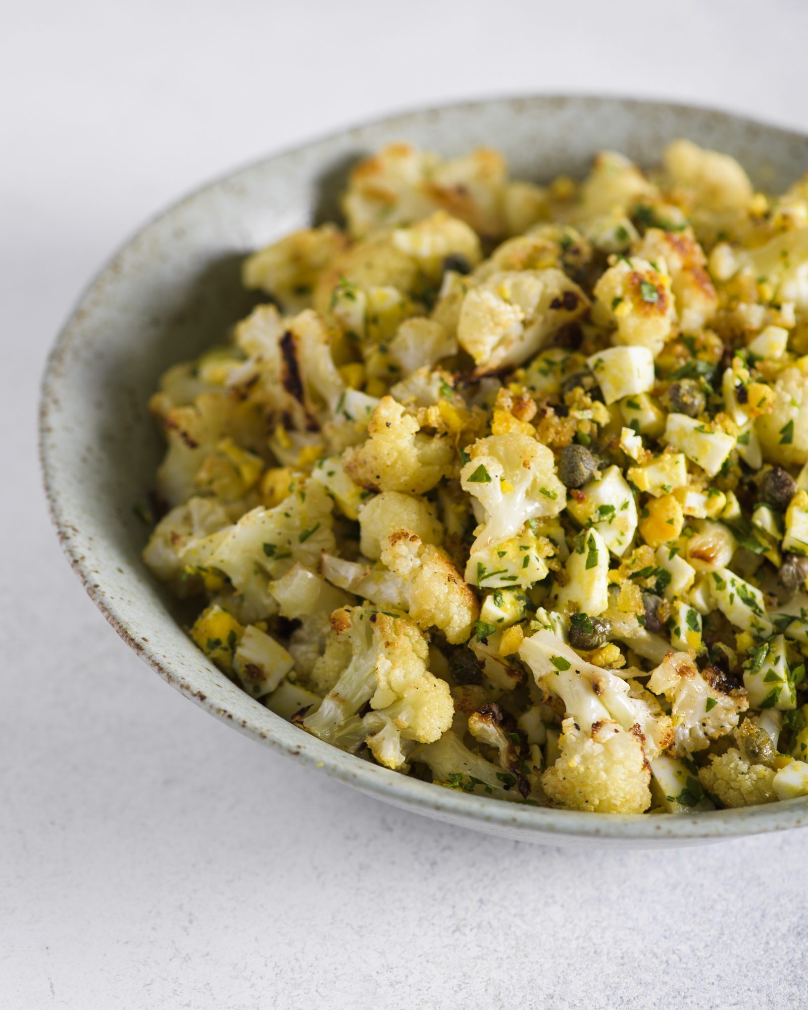 Cauliflower eggs capers lemon v