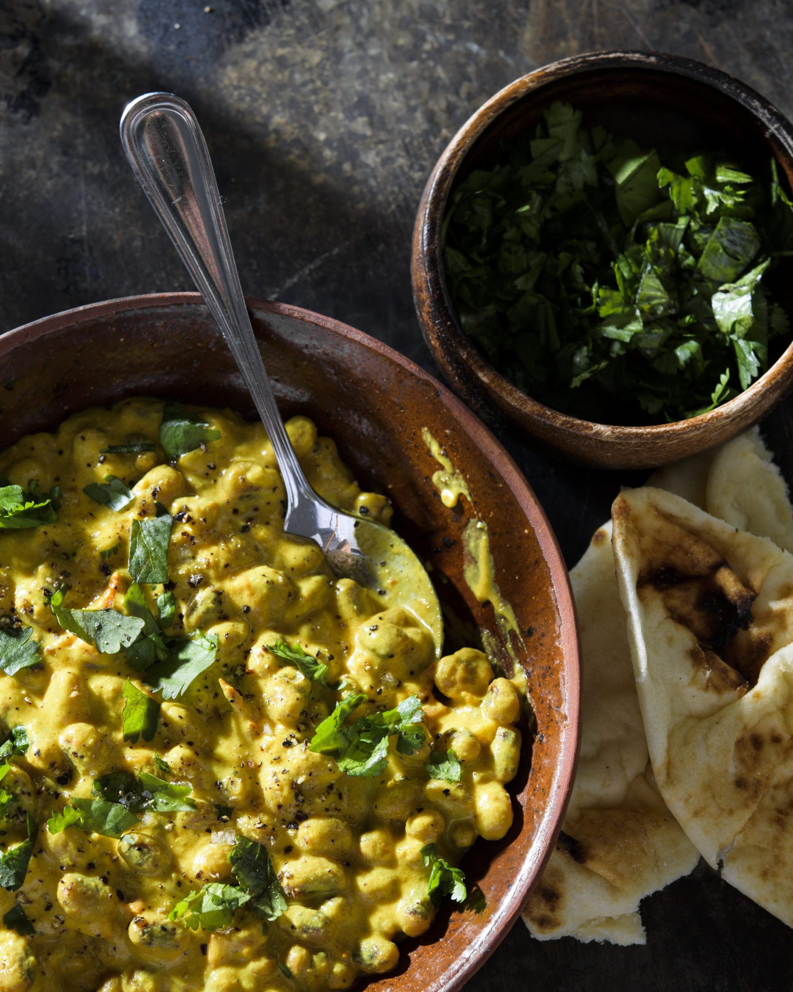 Coconut curried black eyed peas v