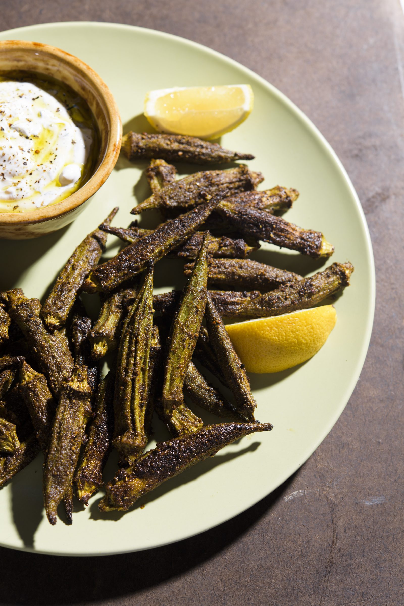 Crisp oven charred okra v