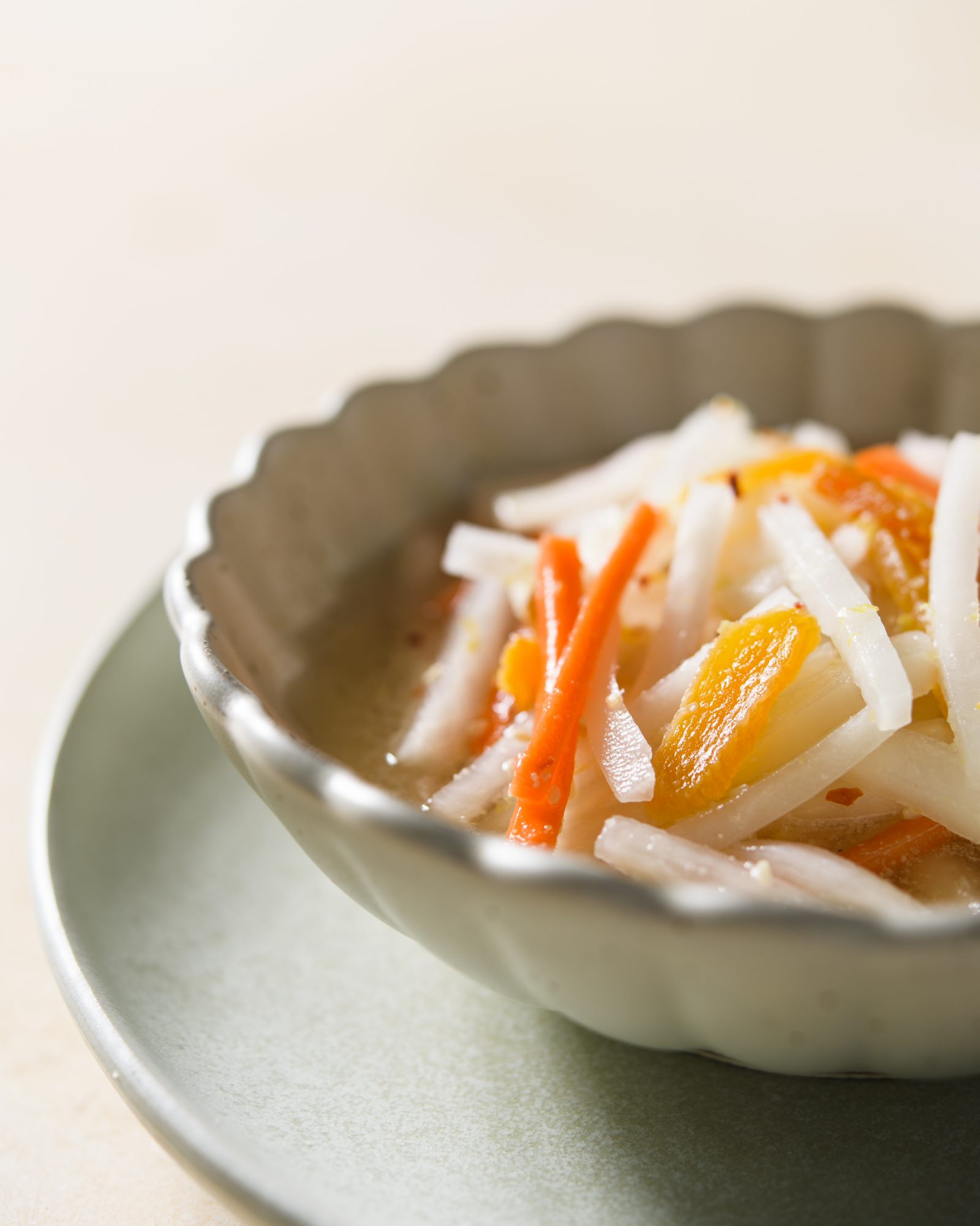Daikon carrot salad sesame lemon v