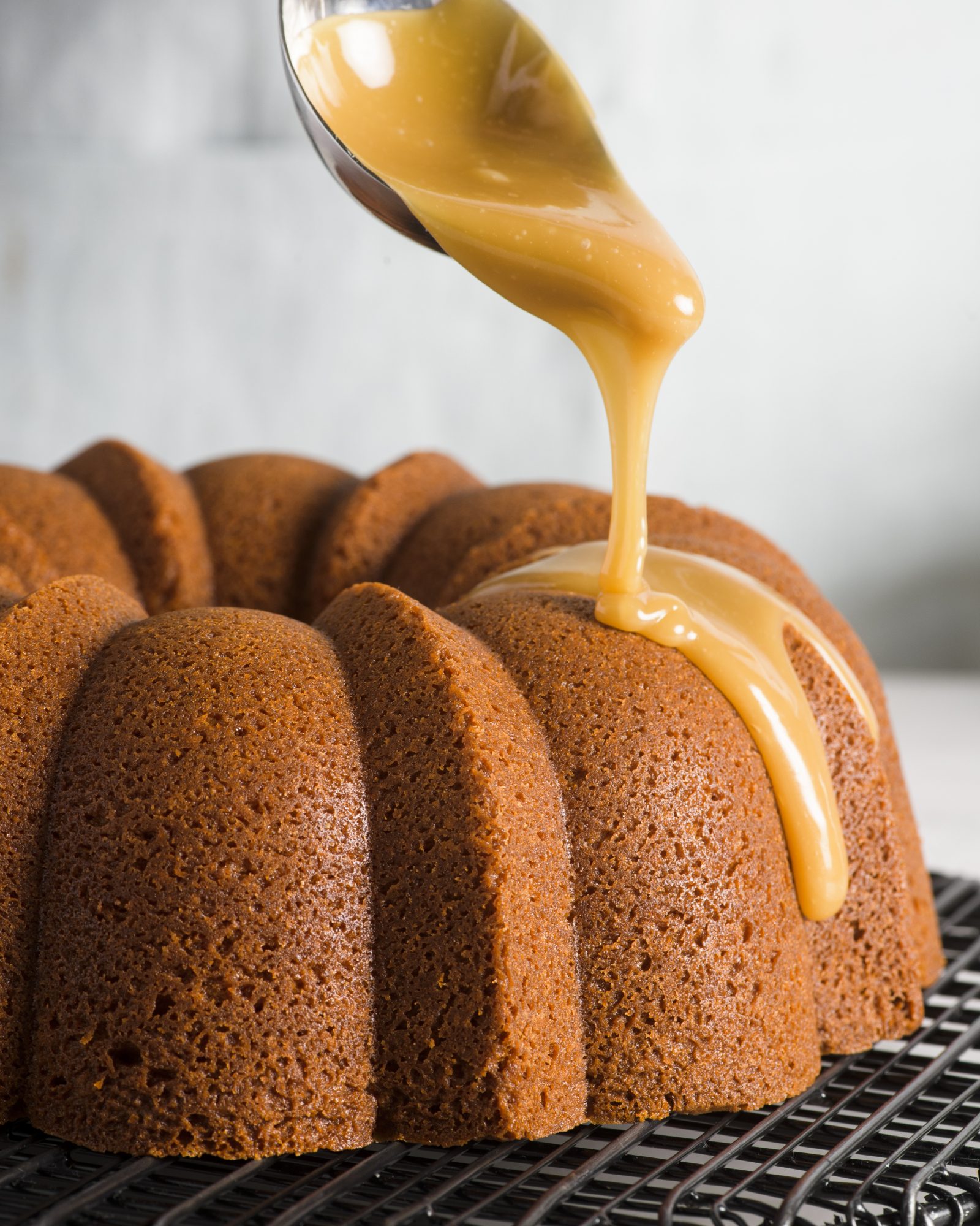 Glazed sour cream brown sugar bundt cake v
