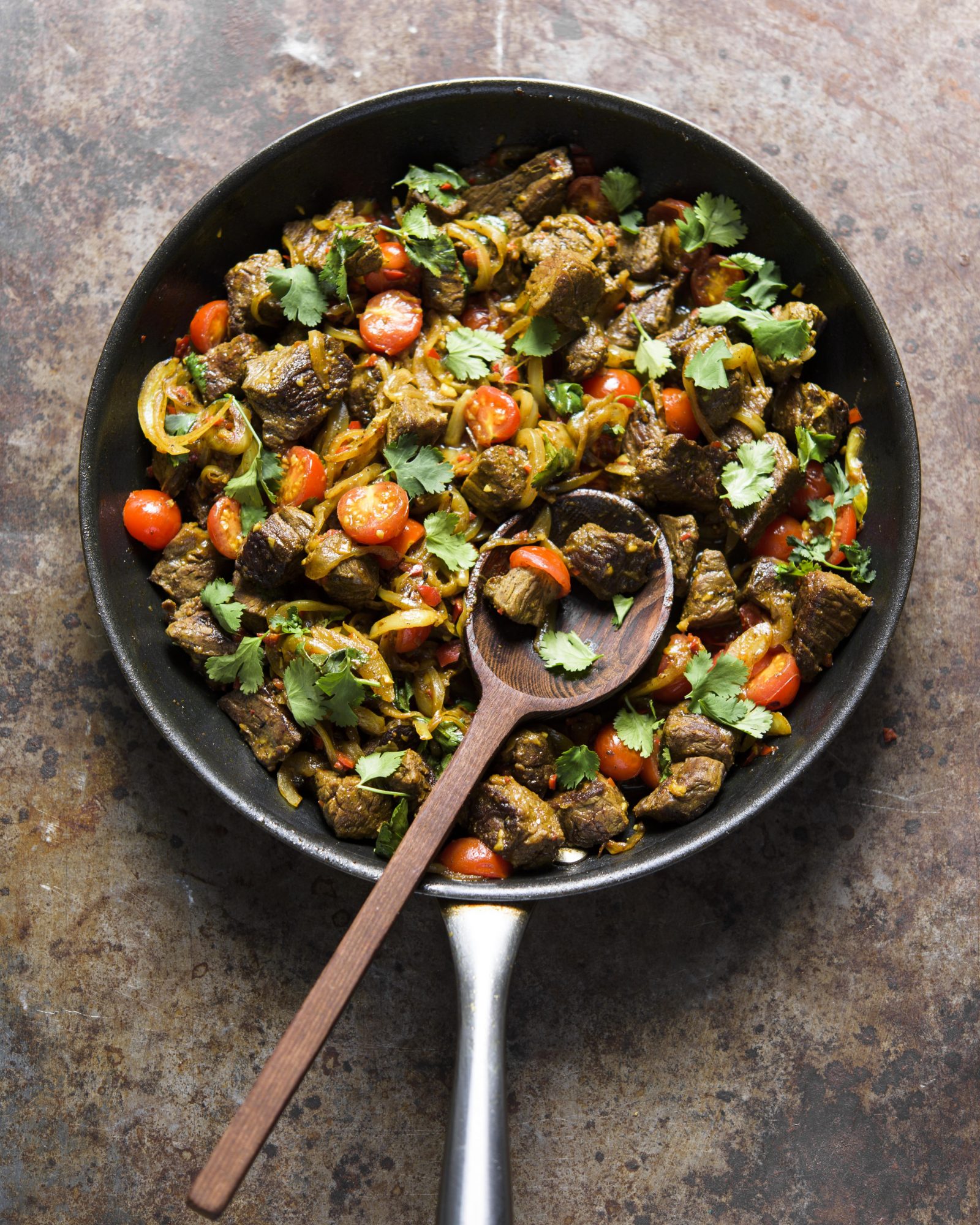 Goan chili fry beef tomatoes v