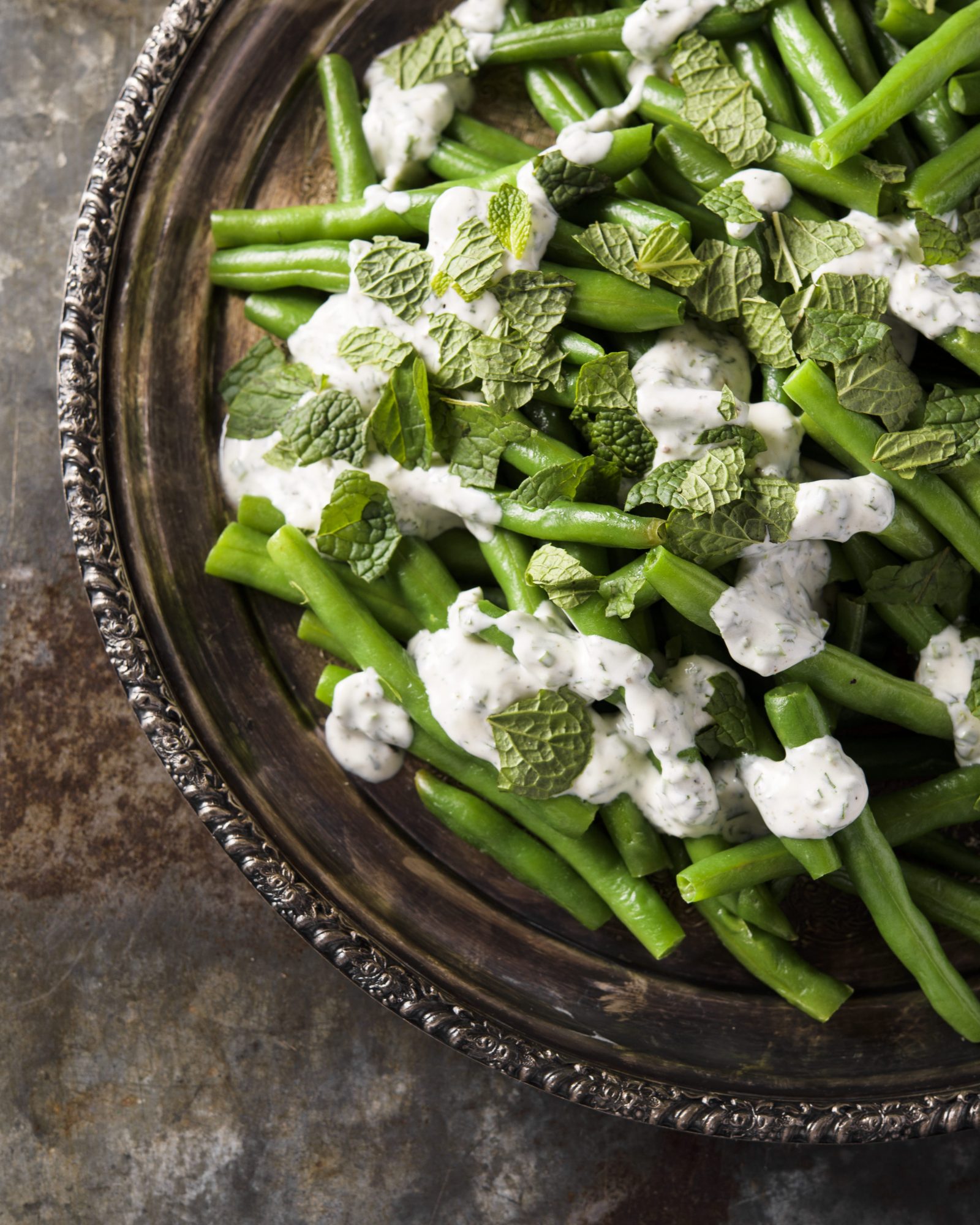 Green beans garlic herb yogurt v