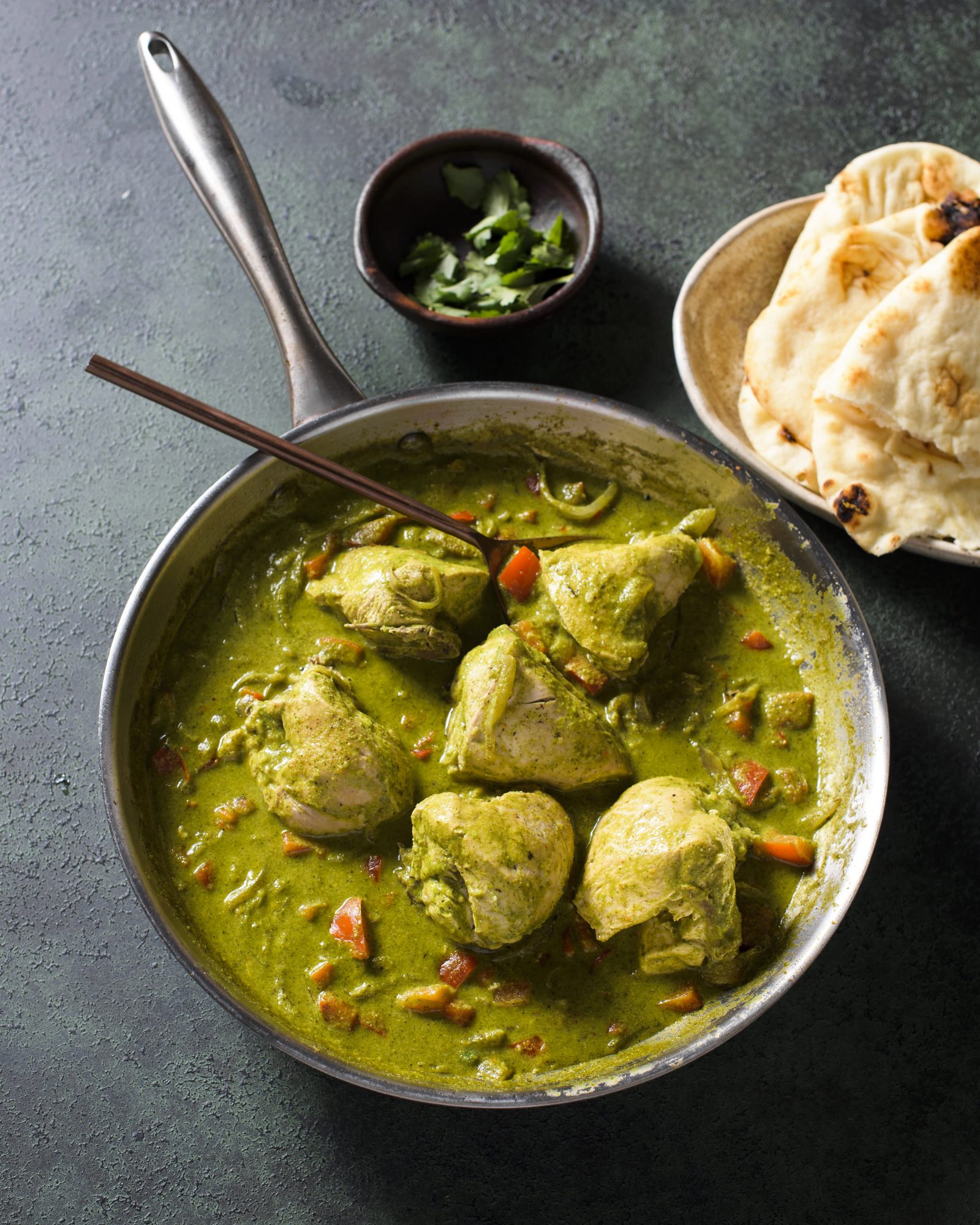Green chutney braised chicken v
