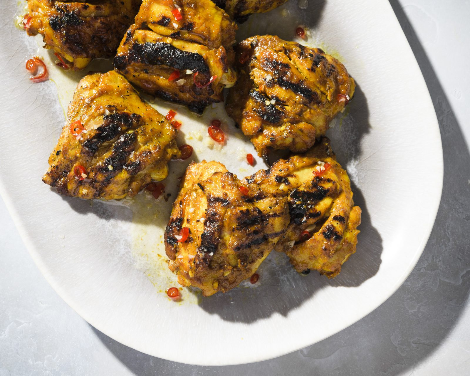 Grilled red curry chicken h