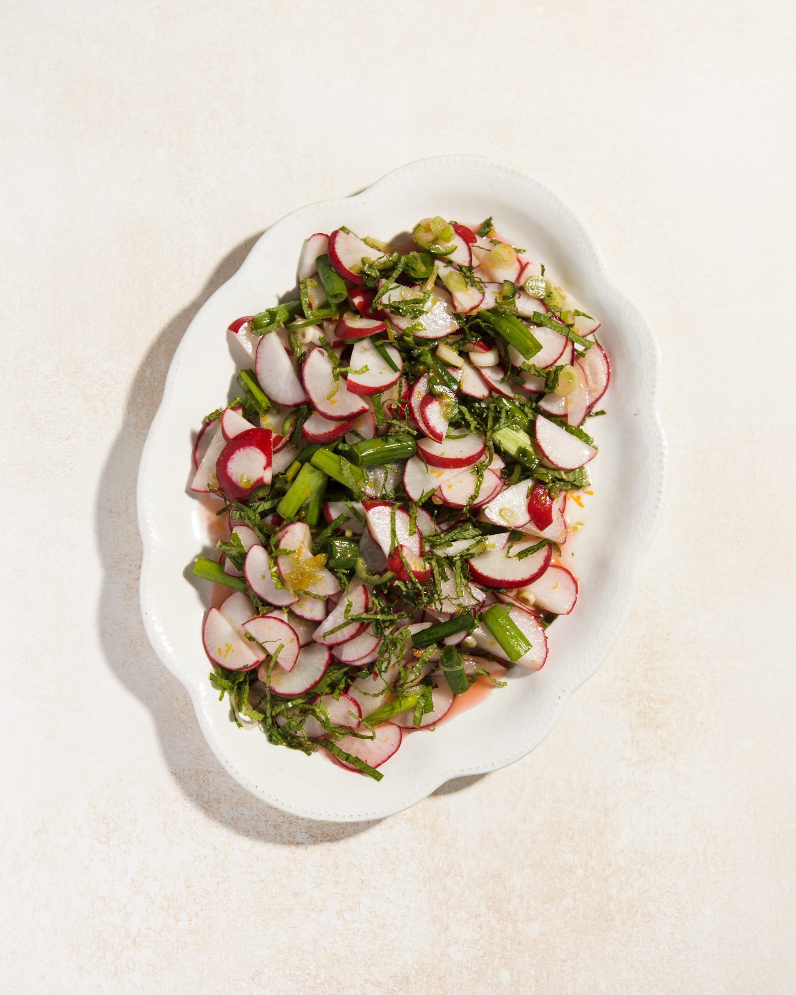 Guatemalan style radish and mint salad v