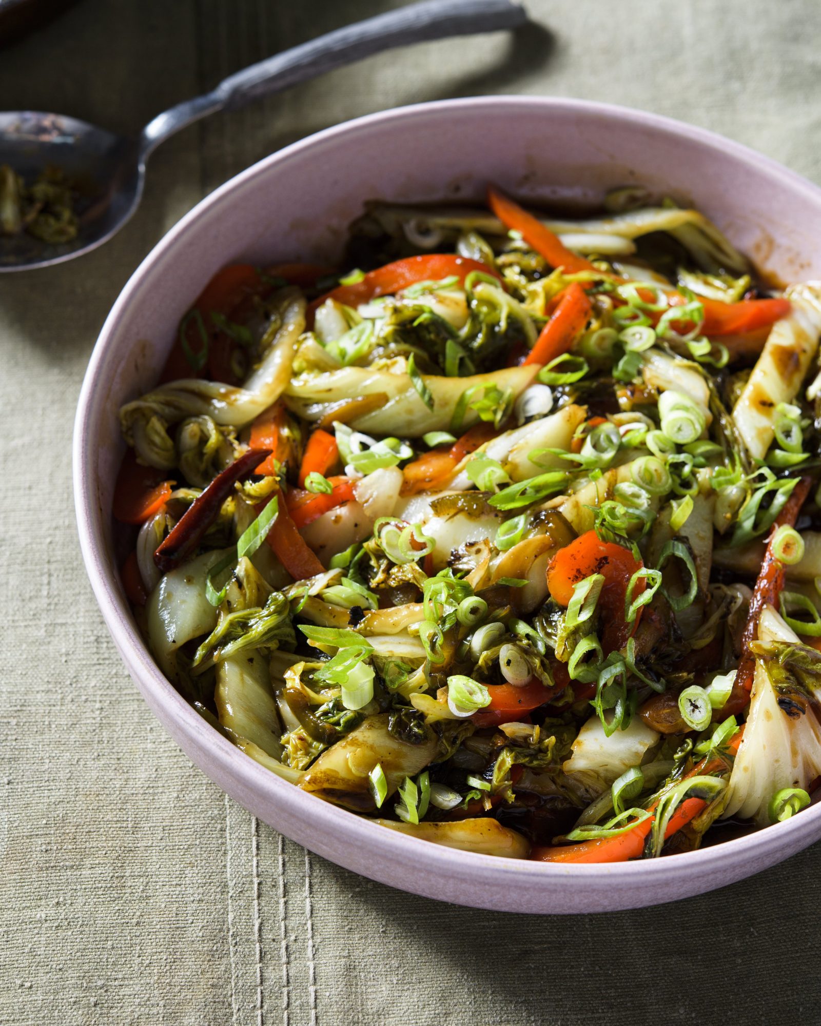 Hot sour stir fried cabbage the world in a skillet v