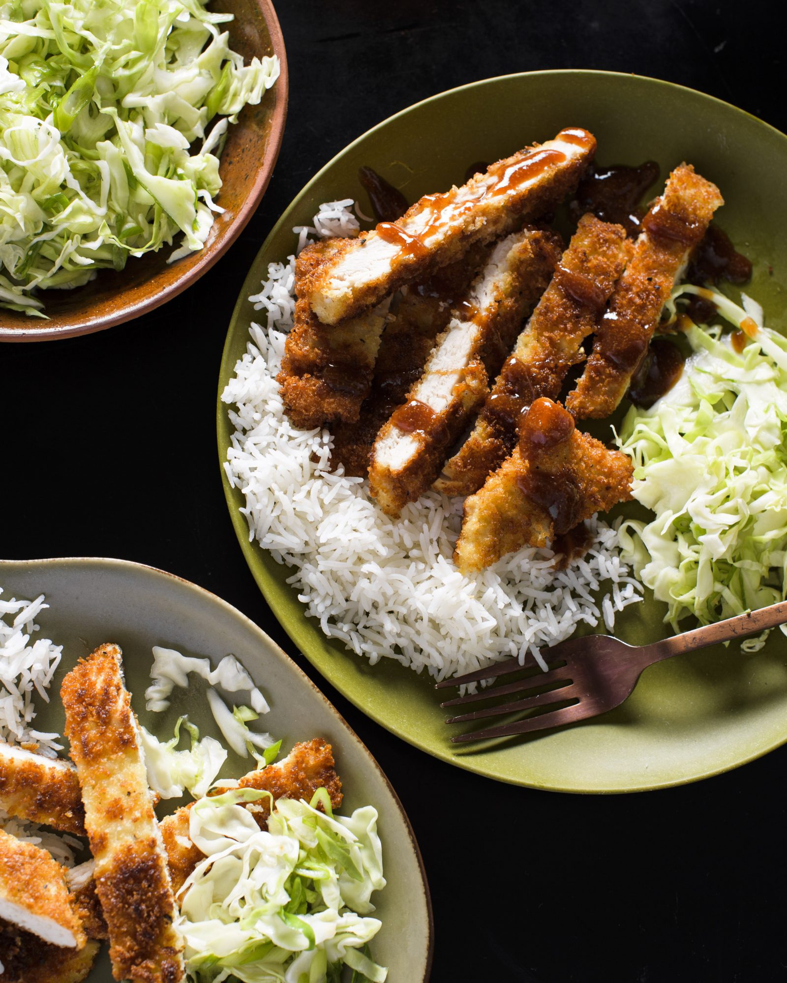 Japanese style chicken cutlets katsu v