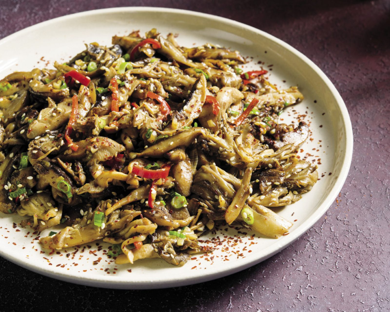 Korean stir fried mushrooms h