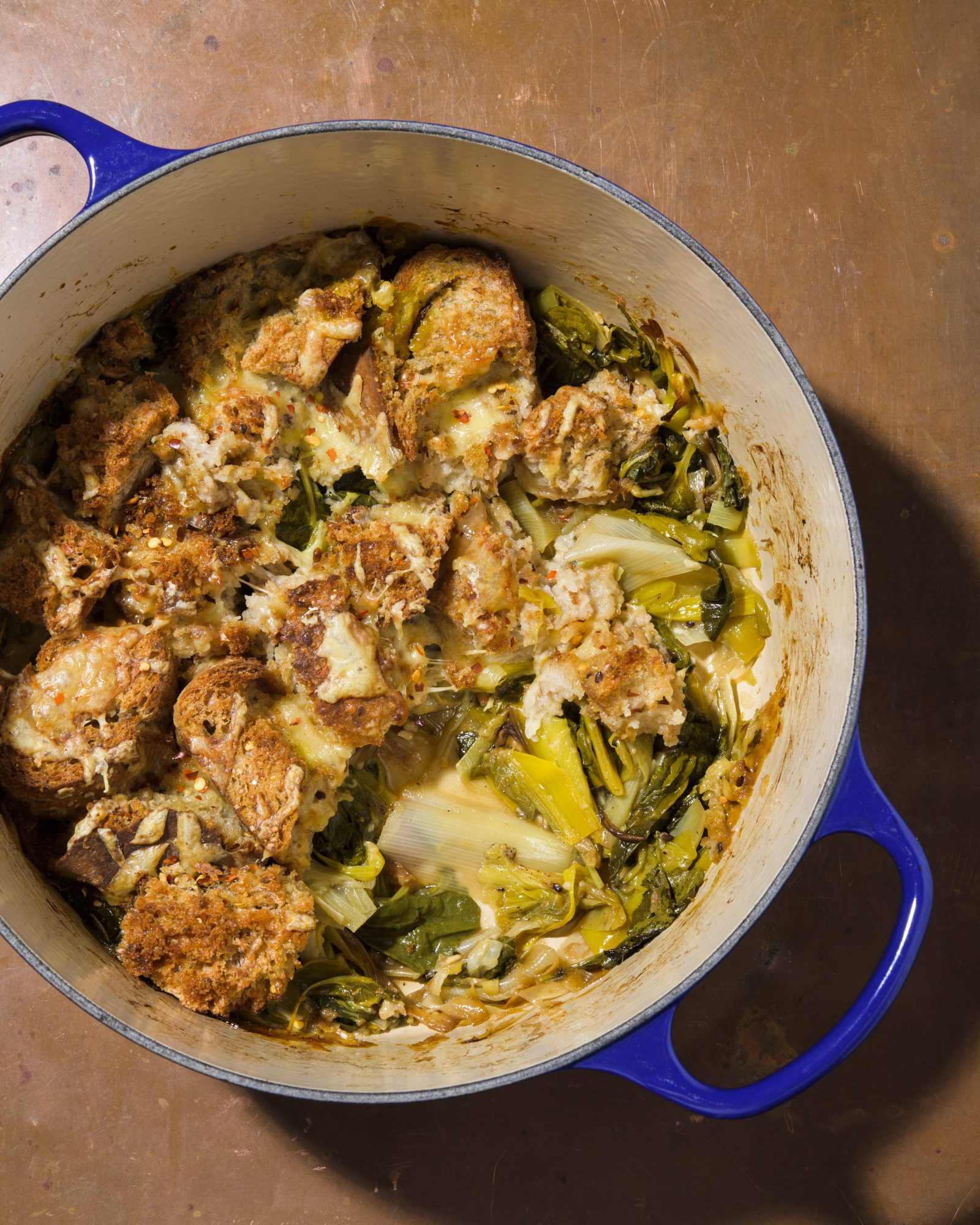 Leek kale emmentaler panade v