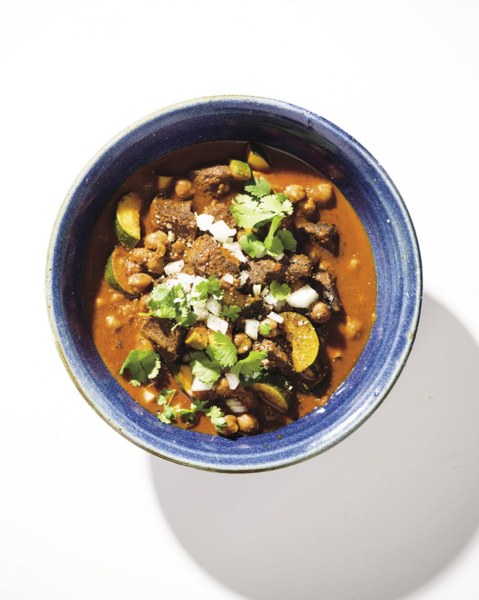 Mochitlan style beef stew red chilies chickpea