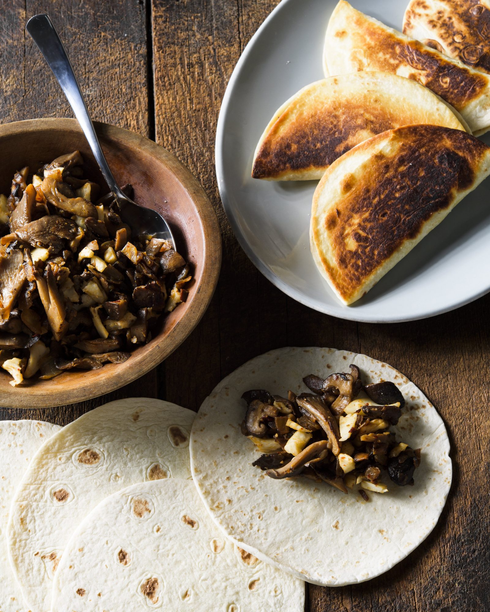 Mushroom cheese quesadillas v