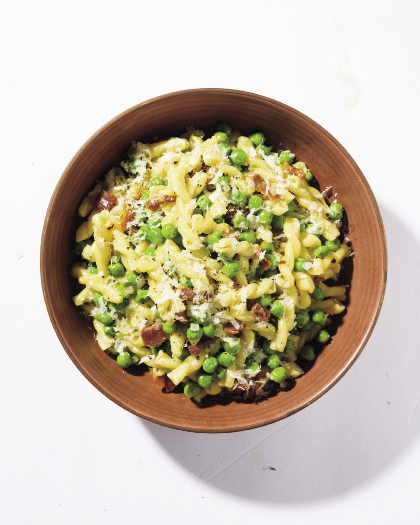 Pasta peas pancetta gorgonzola
