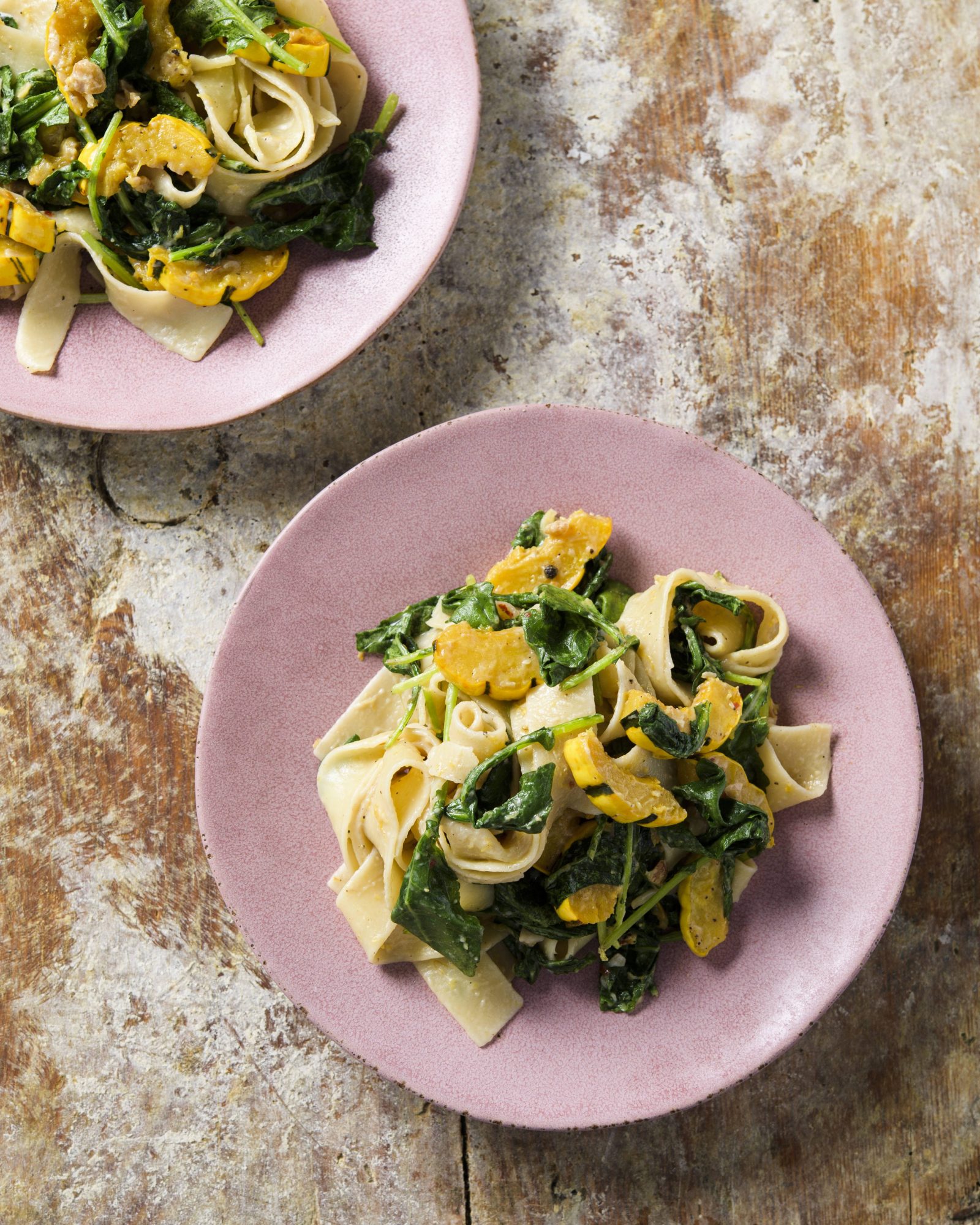 Pasta winter squash kale goat cheese v