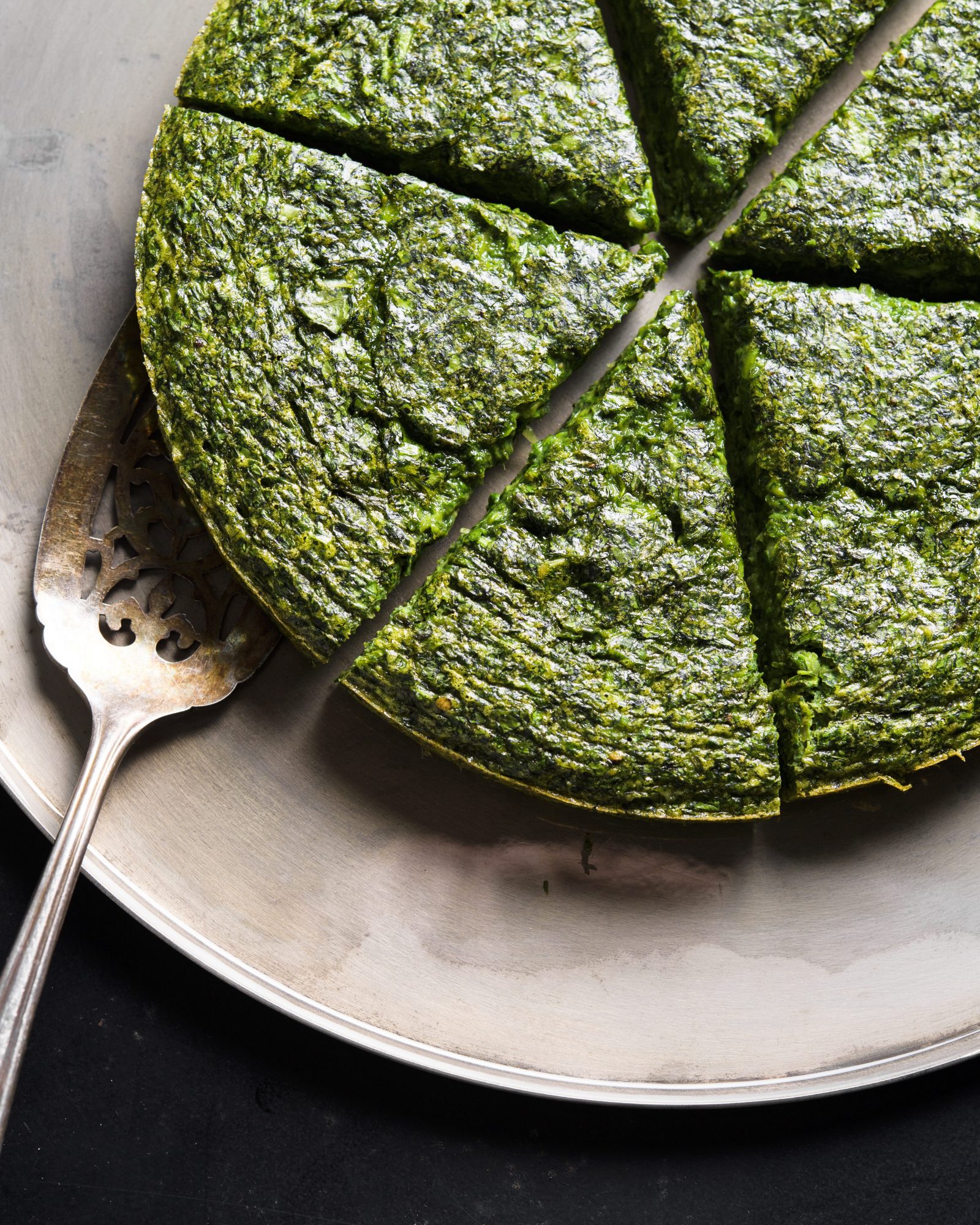 Persian style swiss chard herb omelet v
