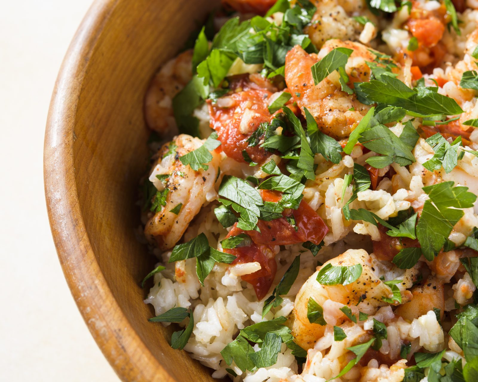 Rice pilaf shrimp roasted tomatoes h