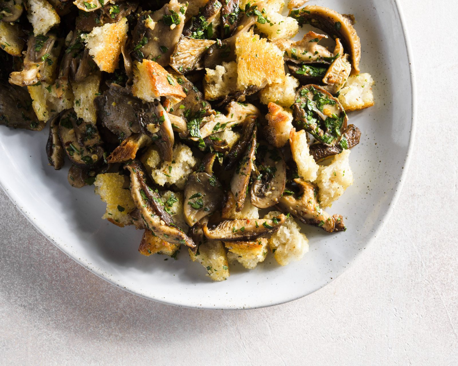 Roasted mushrooms garlic lemon parsley h