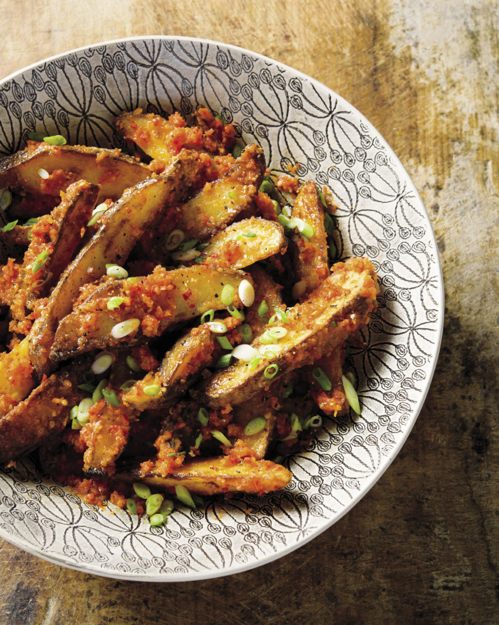 Roasted potatoes tomato red chili sambal v