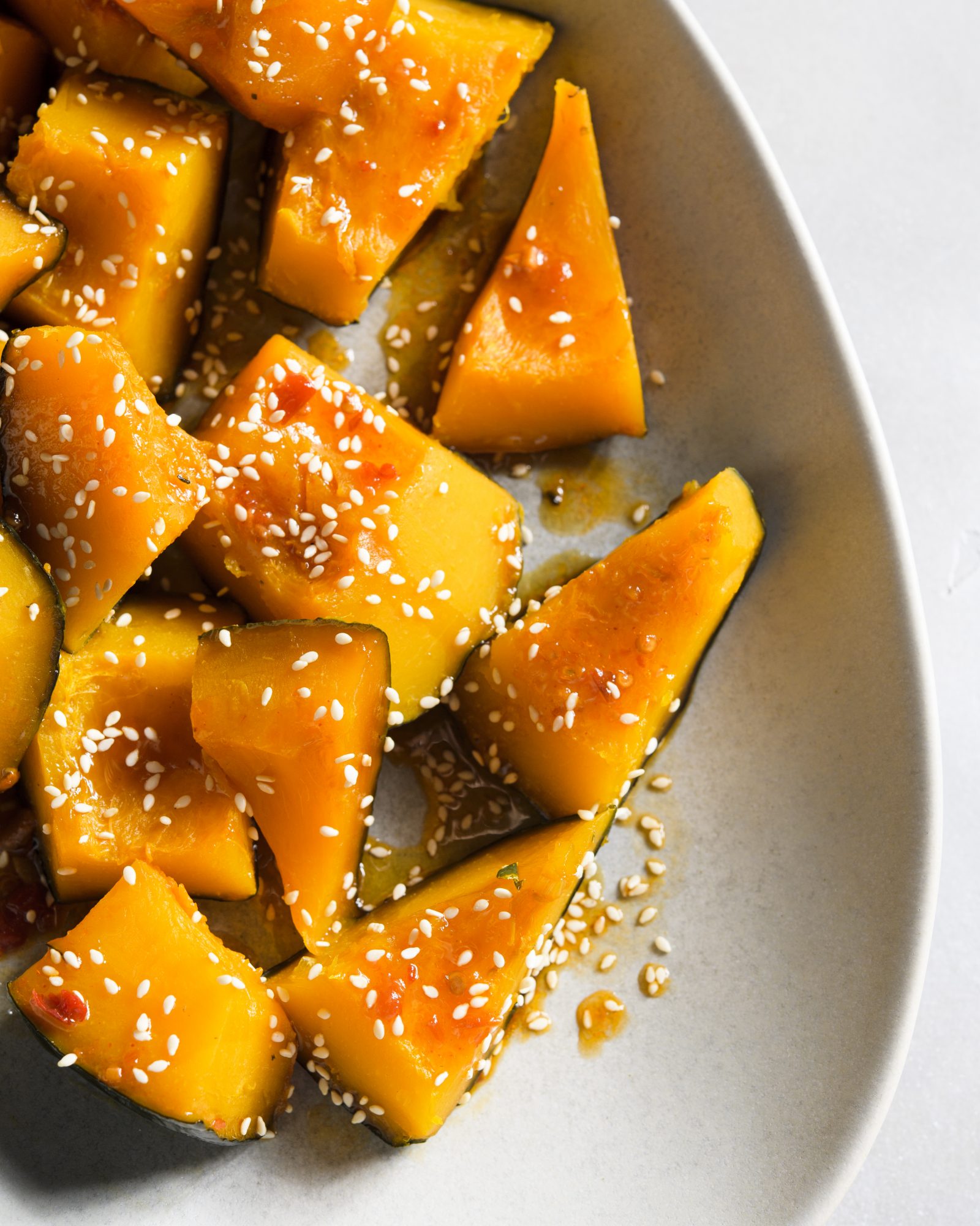 Sake soy braised kabocha squash v