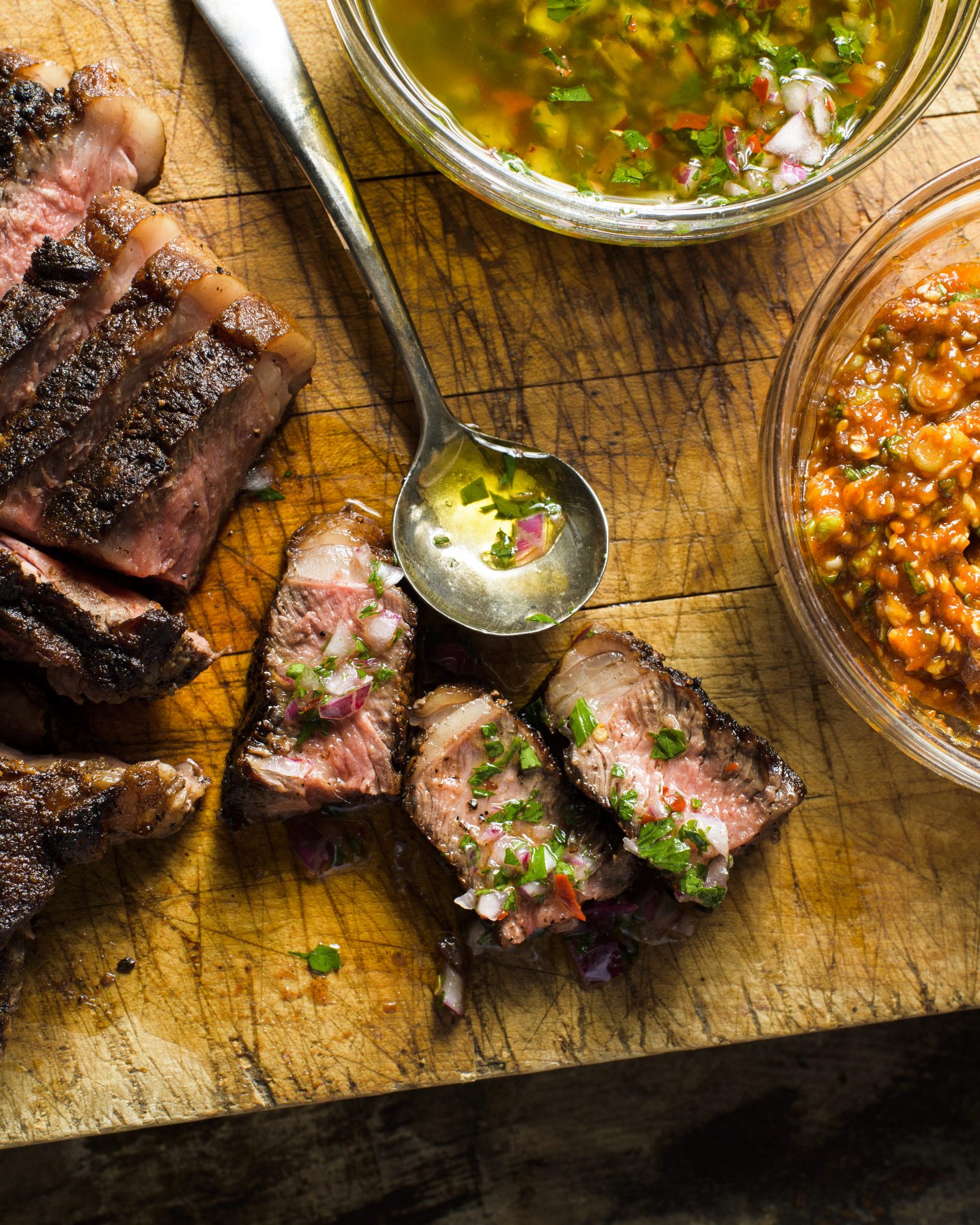 Sauces Cast Iron Seared Thick Cut Porterhouse