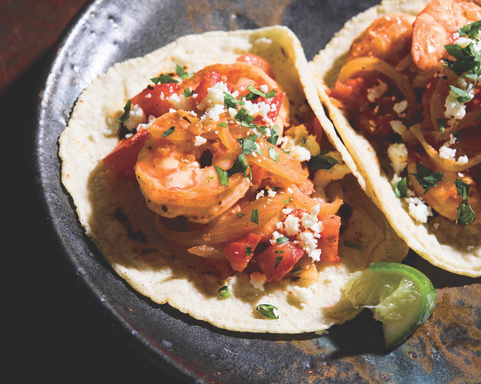 Seared shrimp tacos