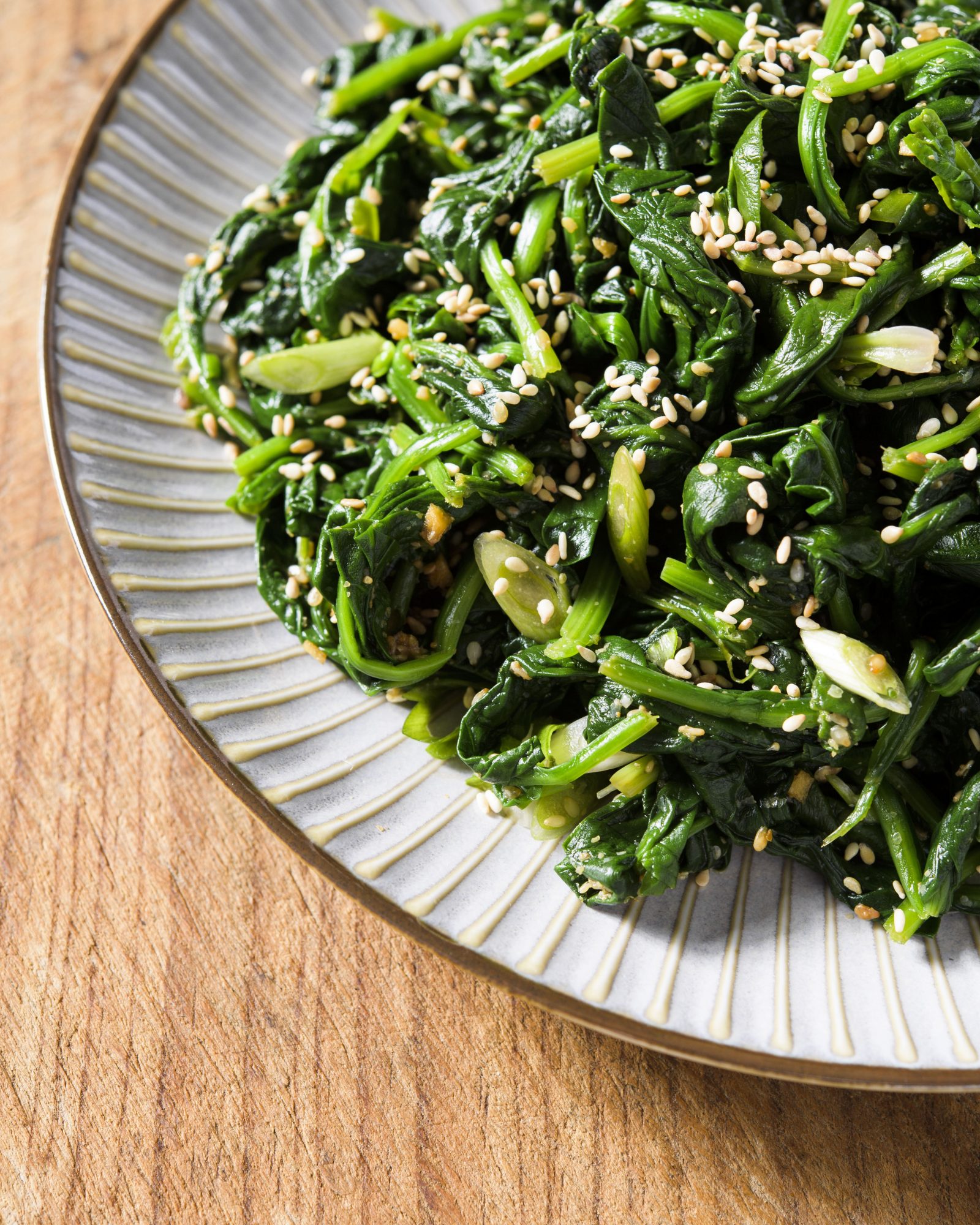 Sesame soy spinach v