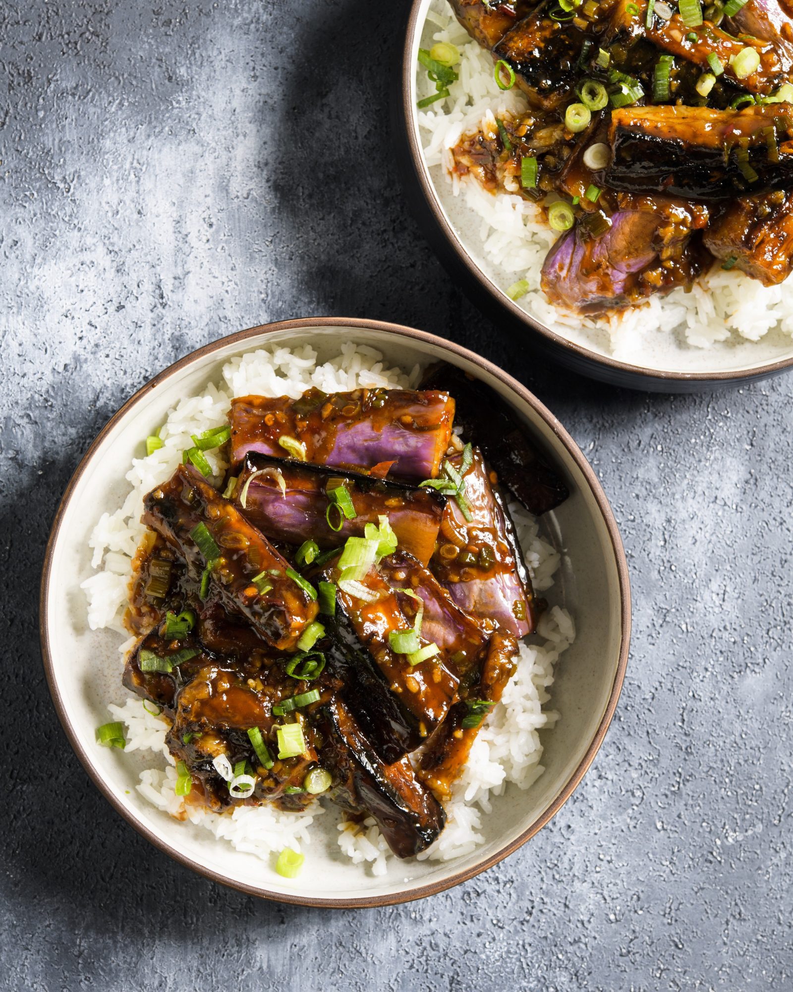 Sichuan style eggplant scallions v