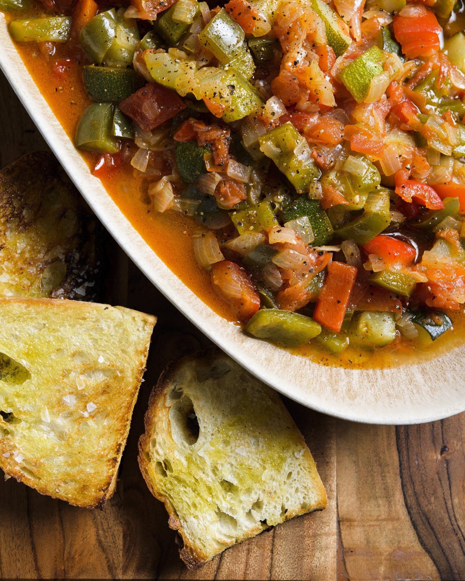 Spanish summer vegetable stew pisto manchego v