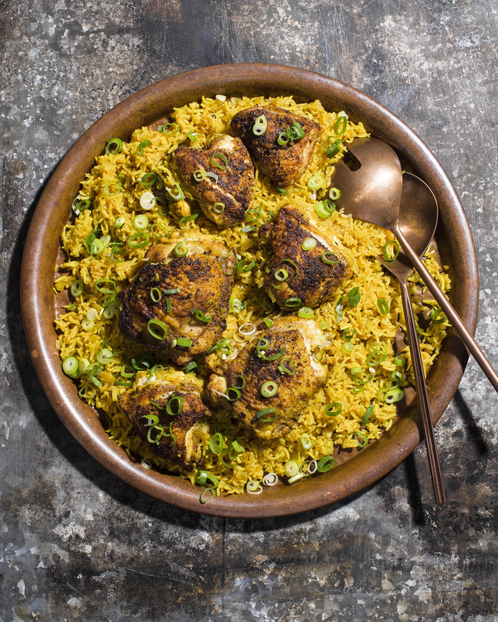 Spiced chicken basmati rice v