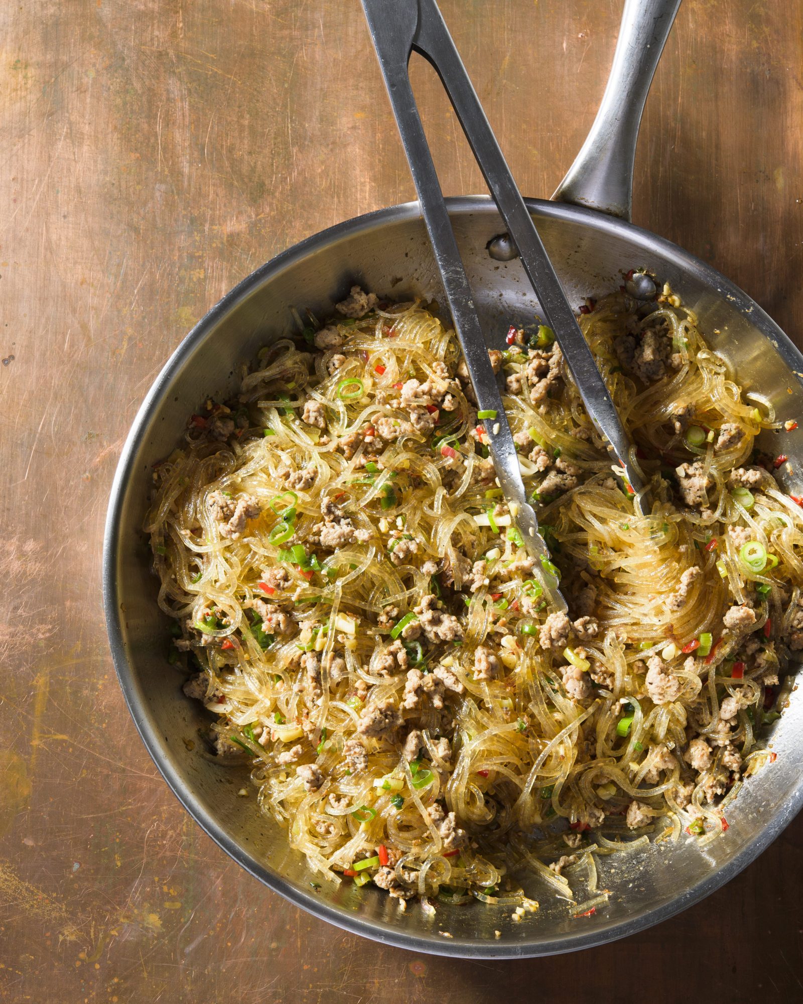 Spicy glass noodles ground porkv