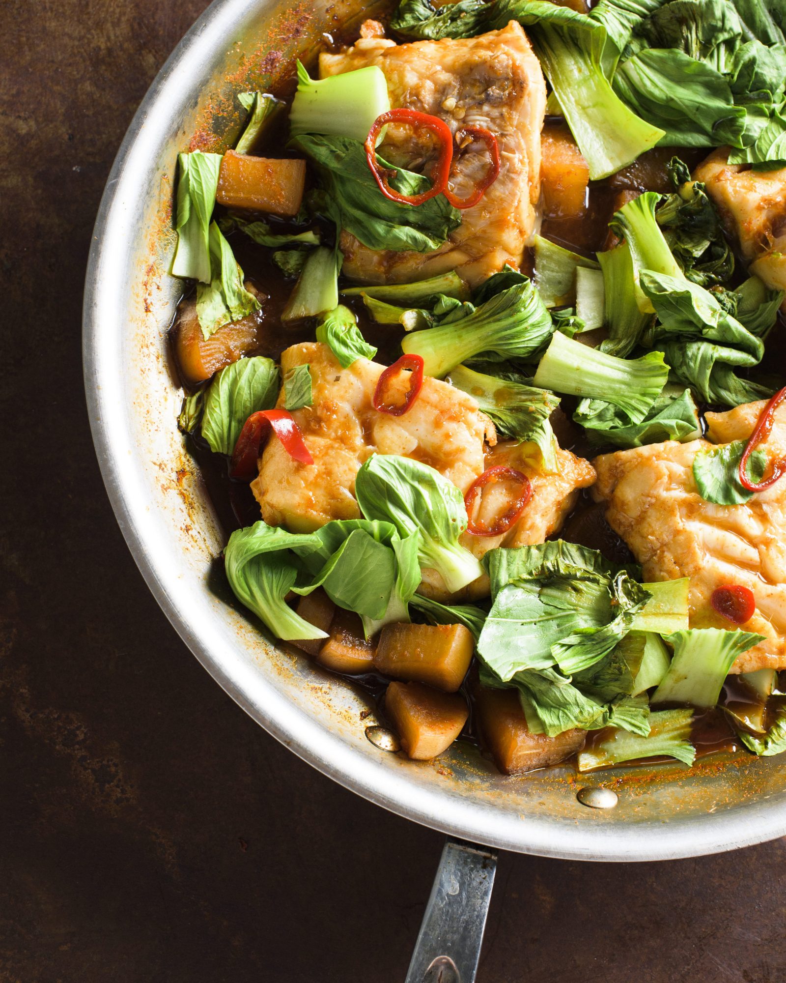 Spicy korean style braised cod v