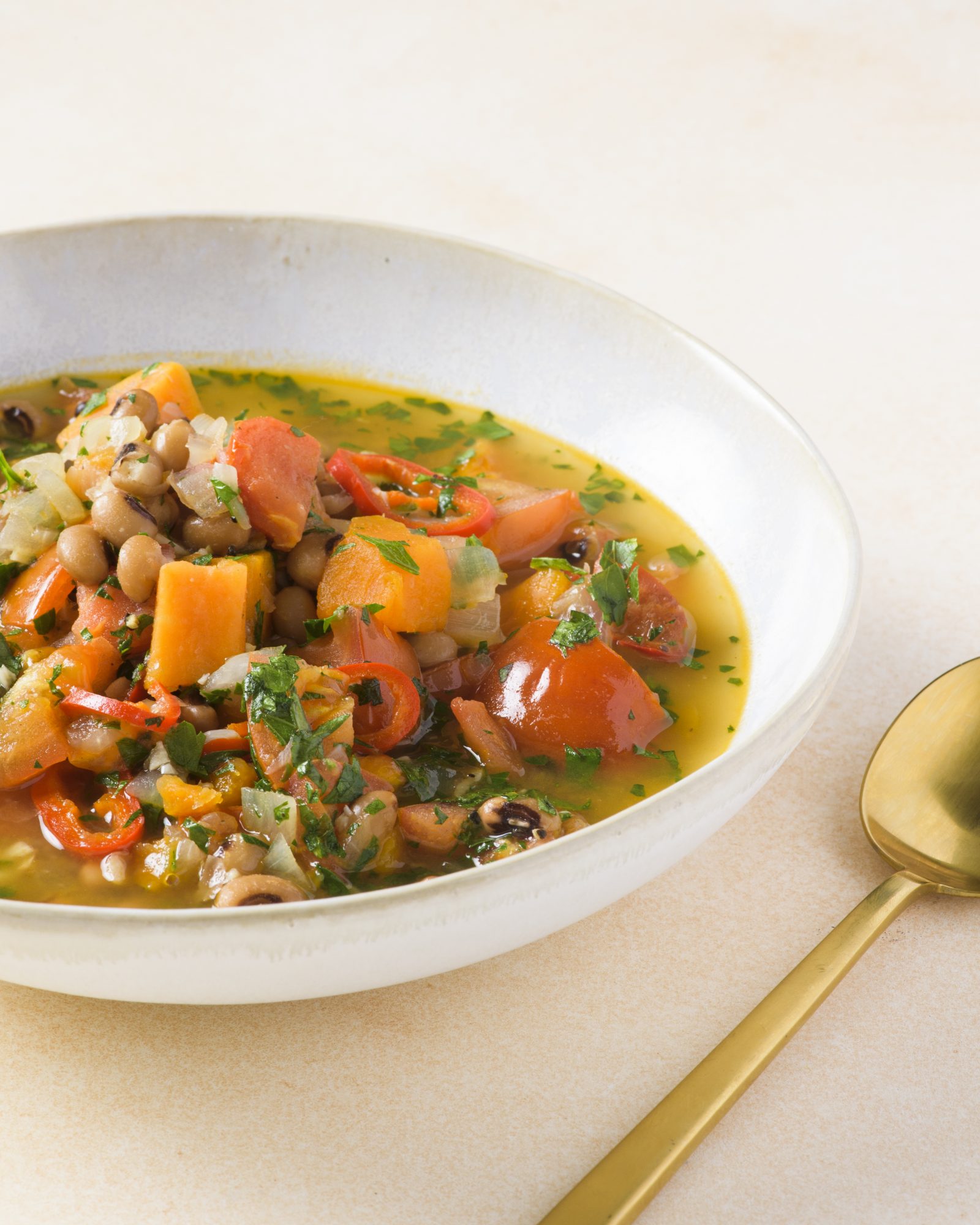 Sweet potato black eyed pea stew v