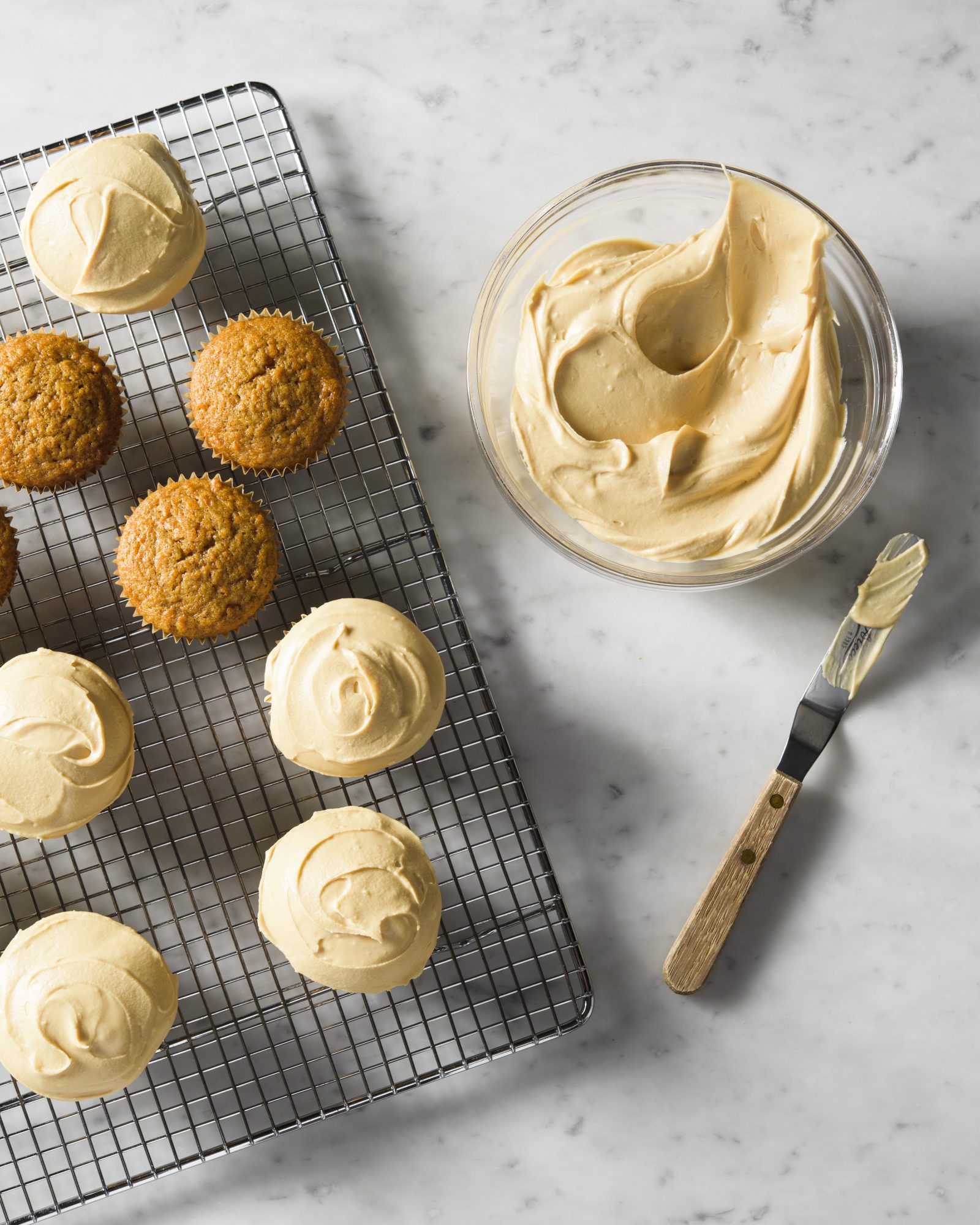 Sweet potato cupcakes cream cheese caramel frosting v