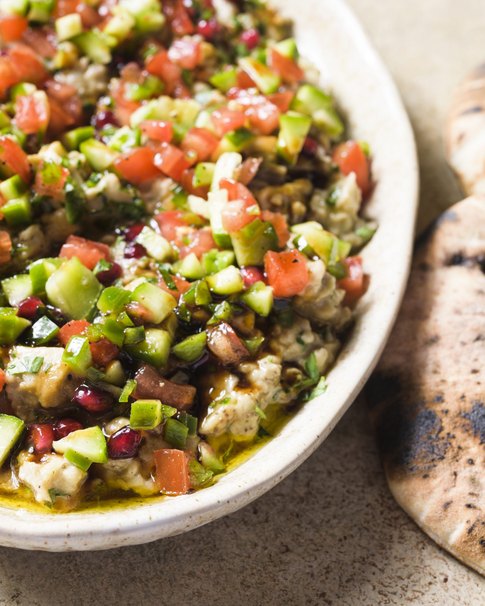 Tomato cucumber green chili salad