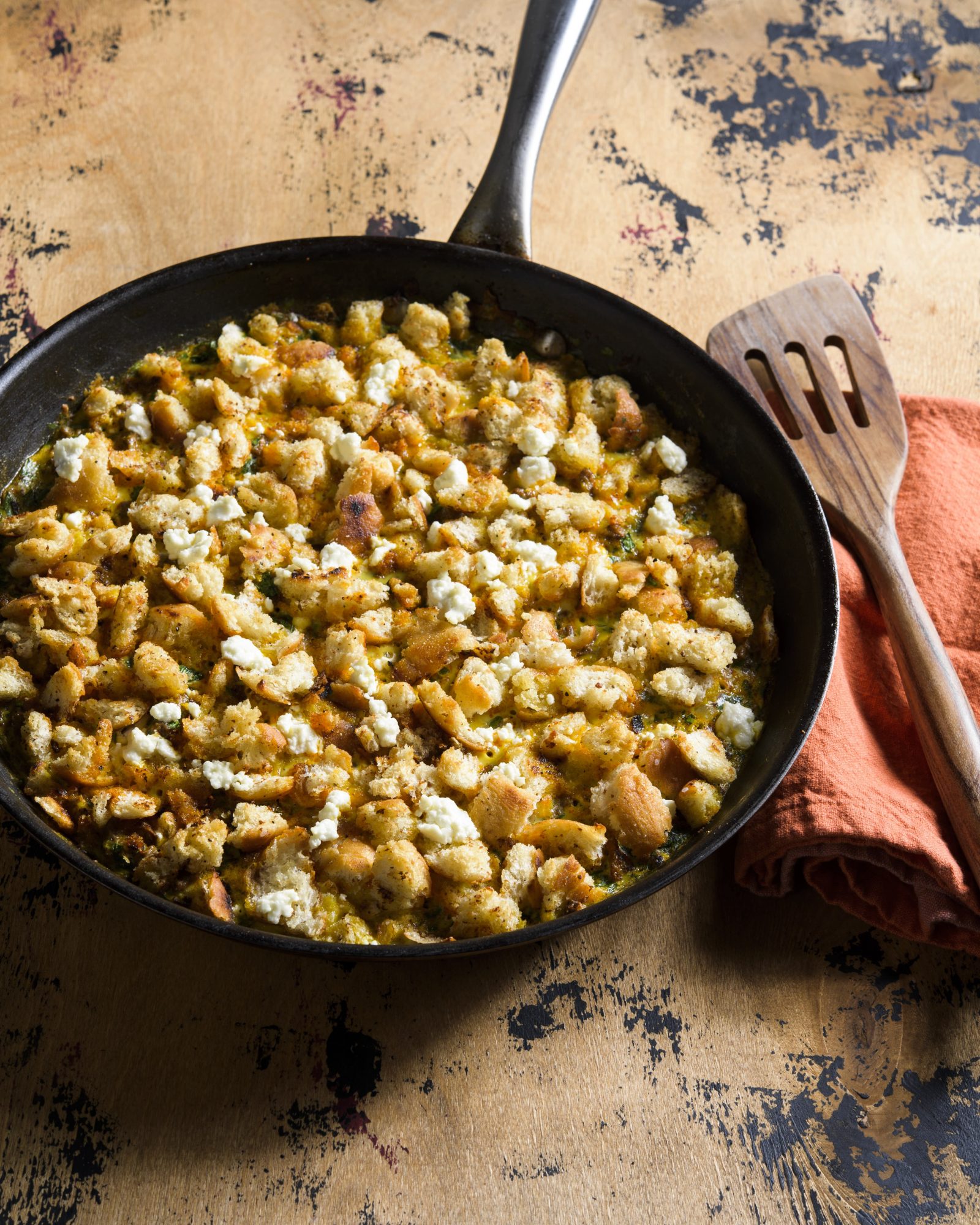 Tunisian style omelet ground beef harissa parsley v