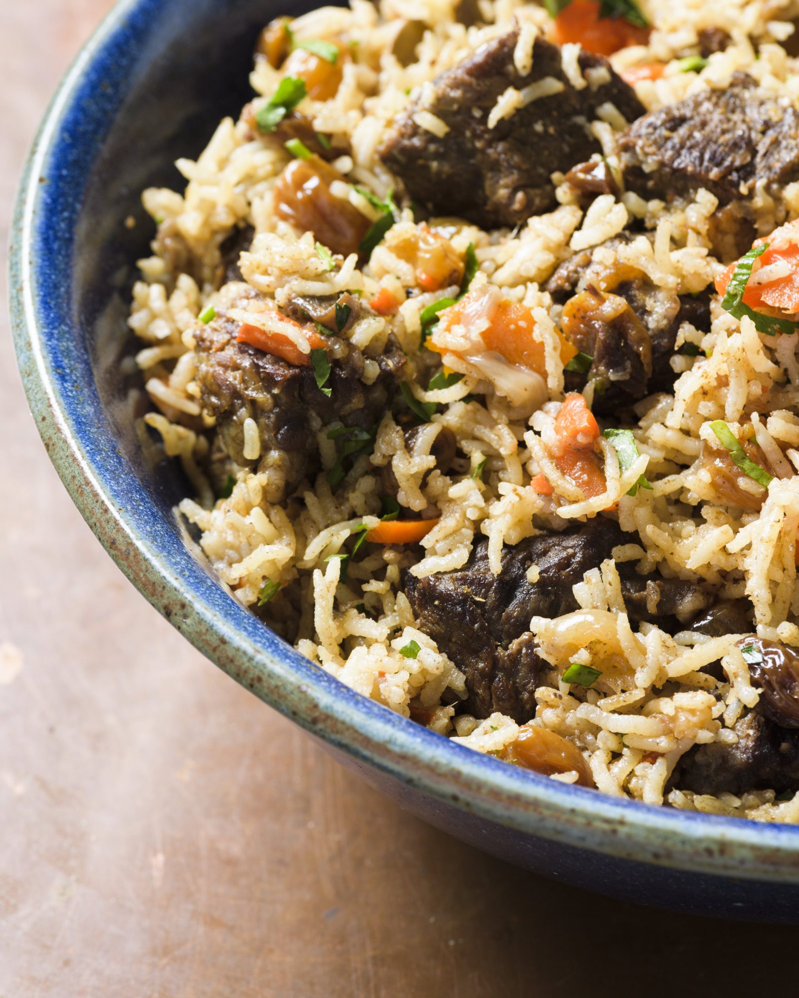 Uzbek rice beef carrots plov v