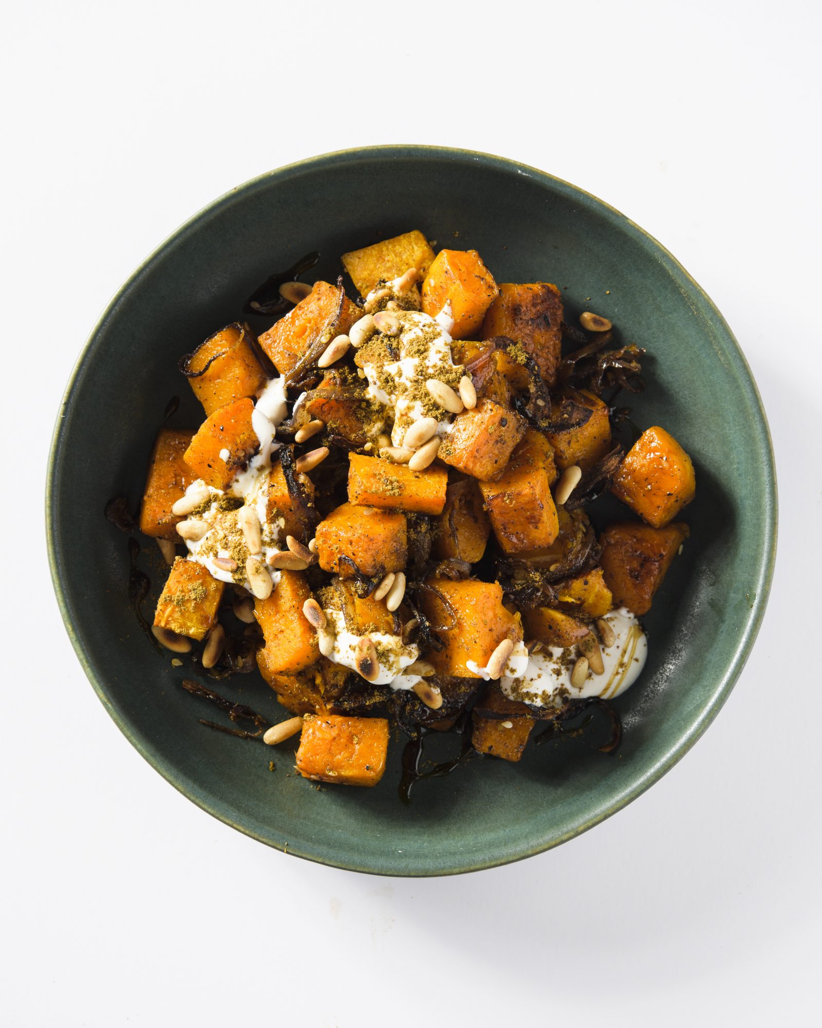Zaatar roasted butternut squash toasted pine nuts