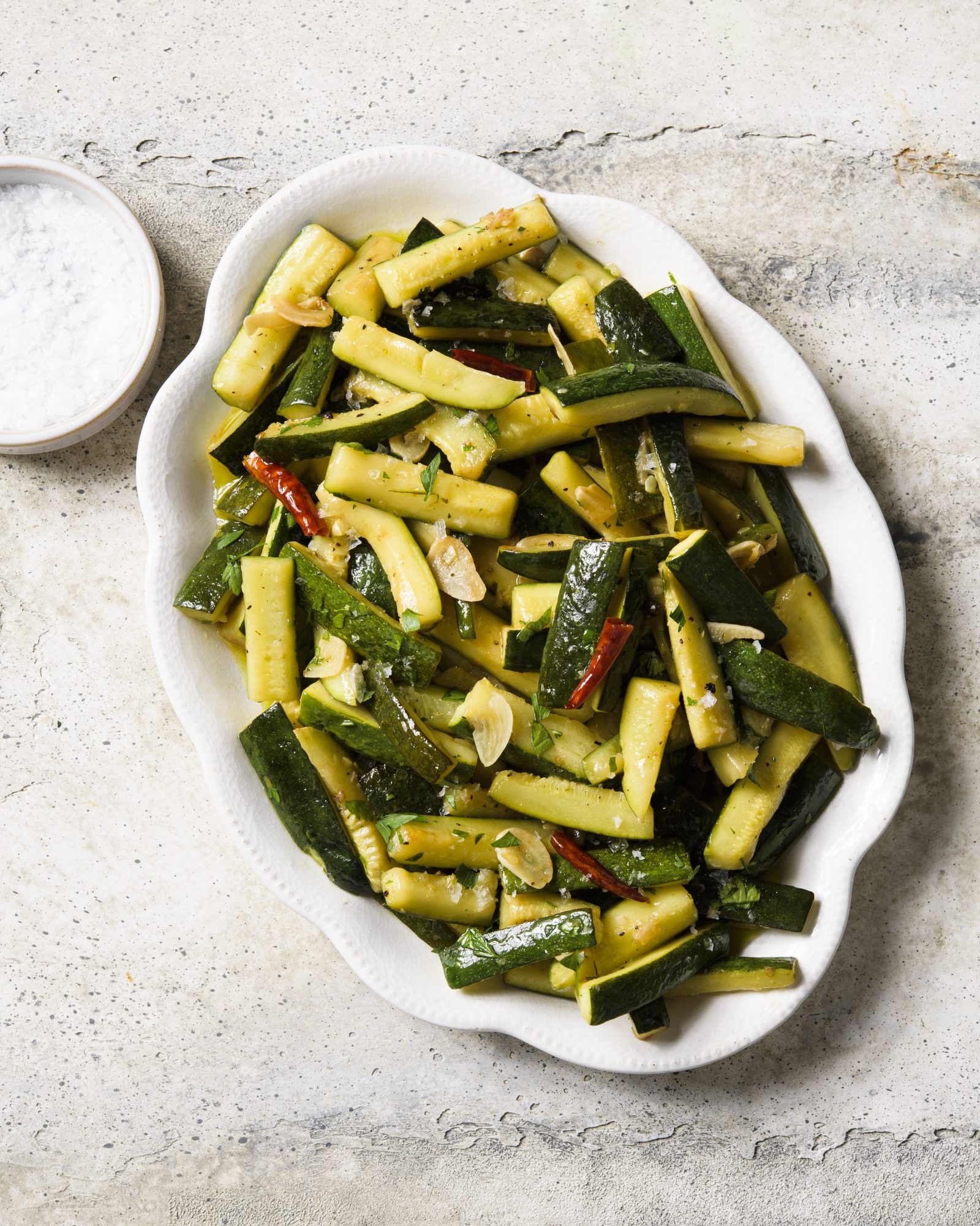 Zucchini garlic and olive oil calabacines al ajillo v