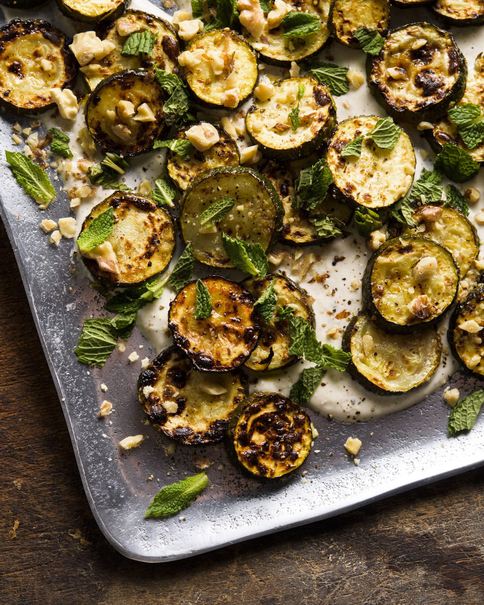 Zucchini lemon zaatar tahini yogurt v