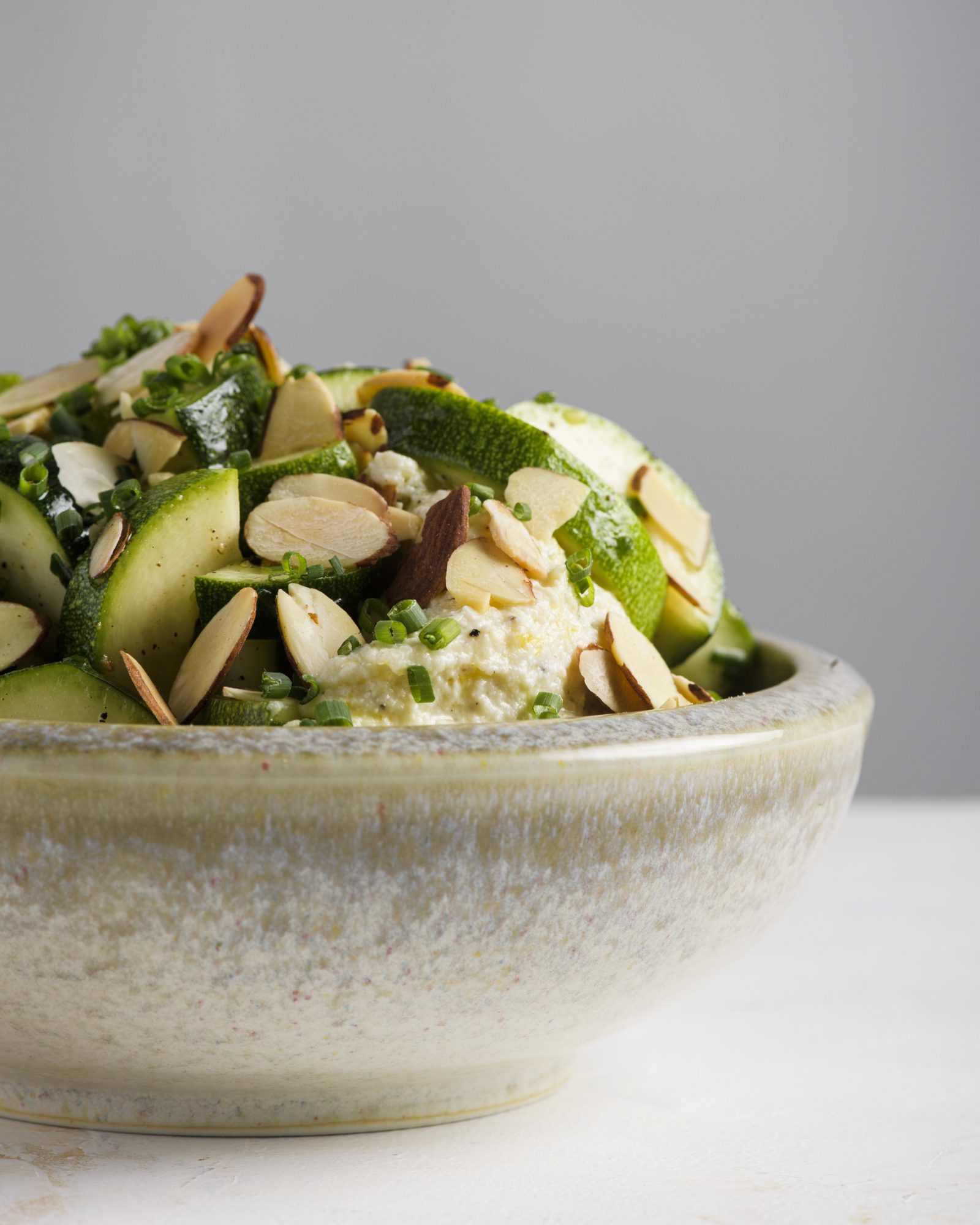 Zucchini salad lemon ricotta herbs v