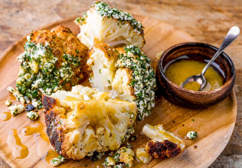 Roasted Whole Cauliflower Feta